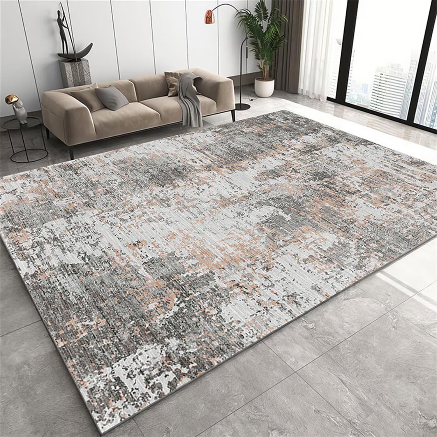 Tapis intérieur gris facile à entretenir 80x160 pour en finir avec la poussière d'entrée