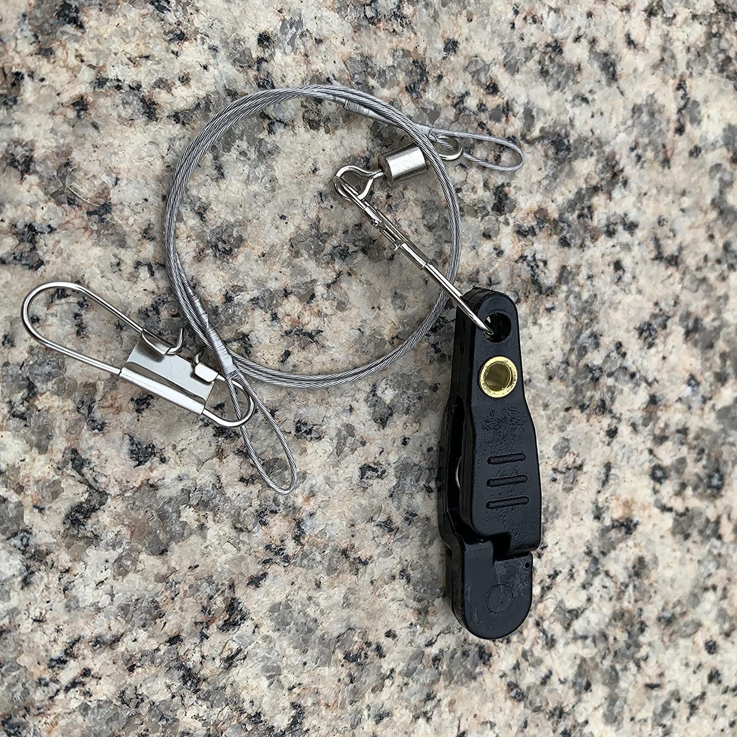 3 clips acolchados de liberación rápida para pesca con línea de pesca de acero, clips de liberación para arrastrar, tablas de cepillar, estabilizadores y pesca de cometas (negro)