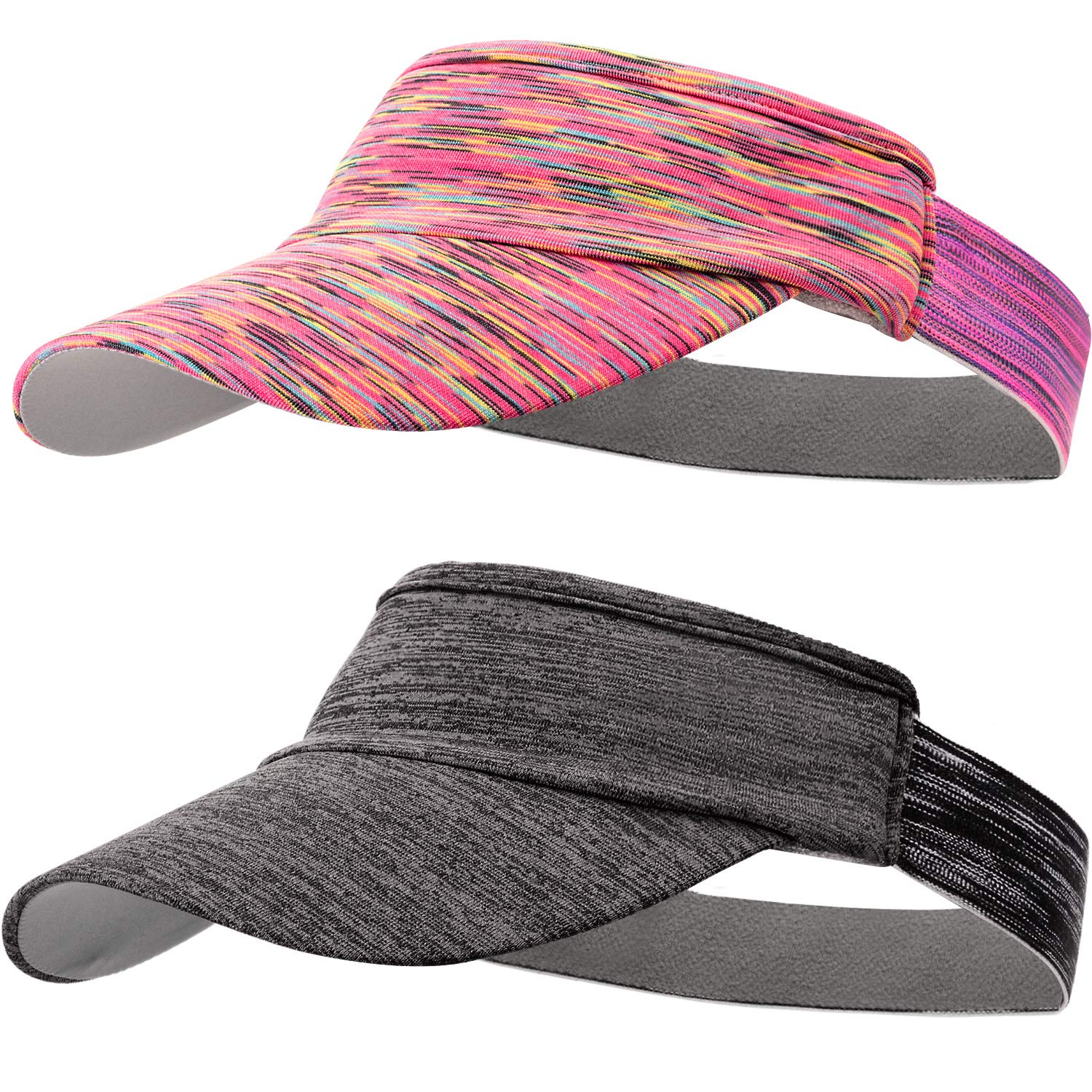 Syhood2 Packs Sun Visor Hat for Women Men Quick-Dry Sun Visor Caps Lightweight Adjustable Sun Protection Sports Hat for Summer