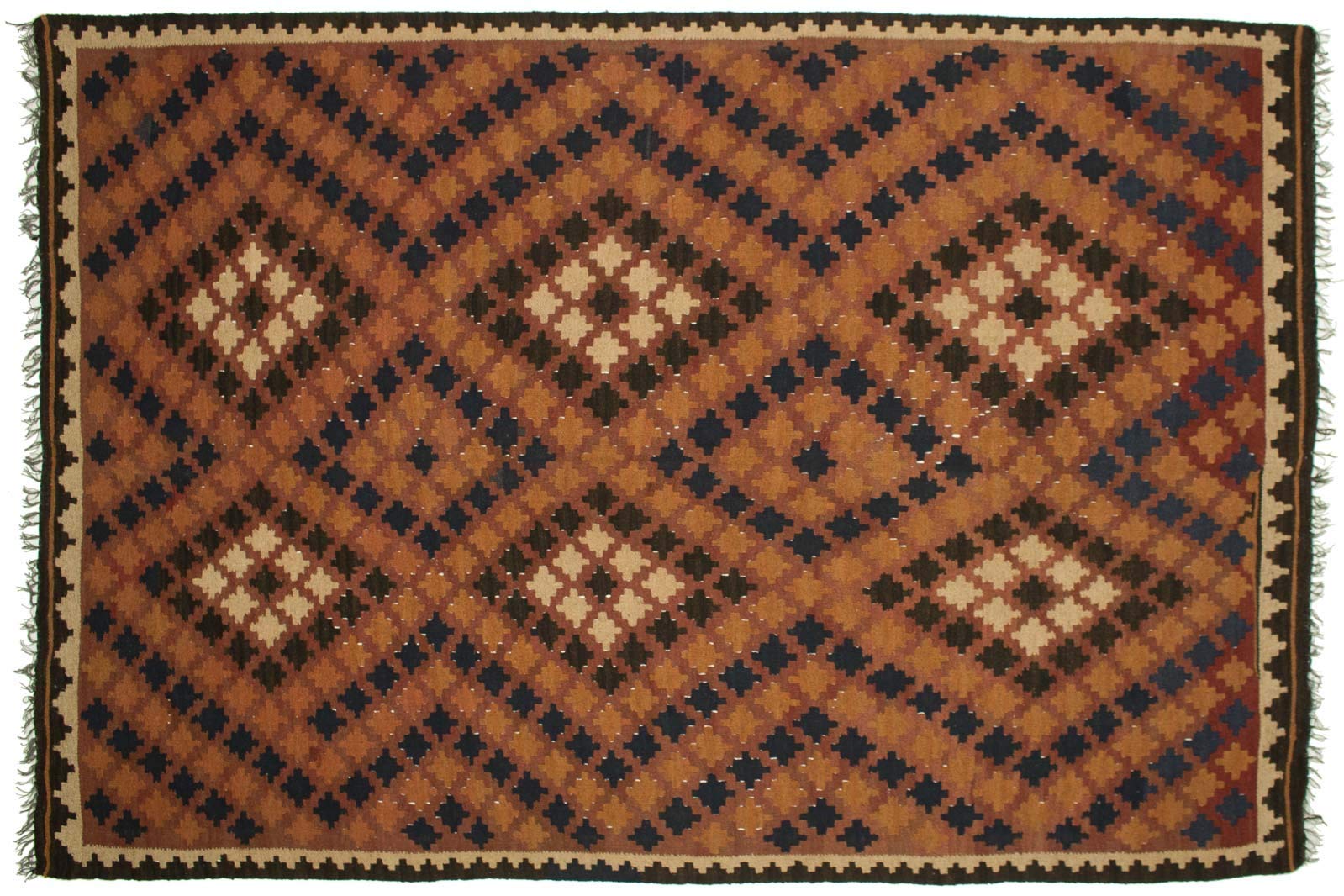 Tapis Afghan Maimana tissé main kilim orange oriental 170 x 230 cm