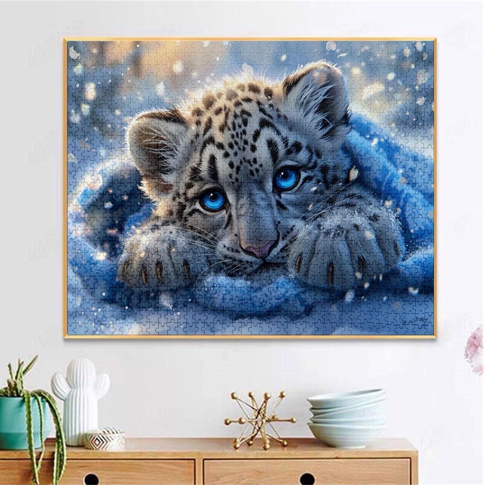 Puzzle 2000 Pezzi, 3 4 5 Anni Puzzle Leopardo 6 7 8 Anni Giochi Educativi Sostenibili Con Motivi Per Adulti Da Gioco in Legno Di Alta Qualità Jigsaw Animale per Gioco Familiare, Regalo Natale H-8735