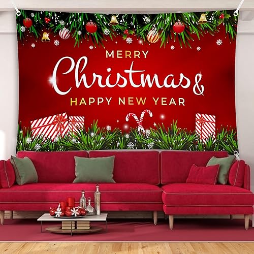 Miniatura 3 de Feliz Navidad Fondo Escena Setters Telones de fondo de Navidad Banner Feliz Año Nuevo Navidad Banner Decoración de fiesta de Navidad