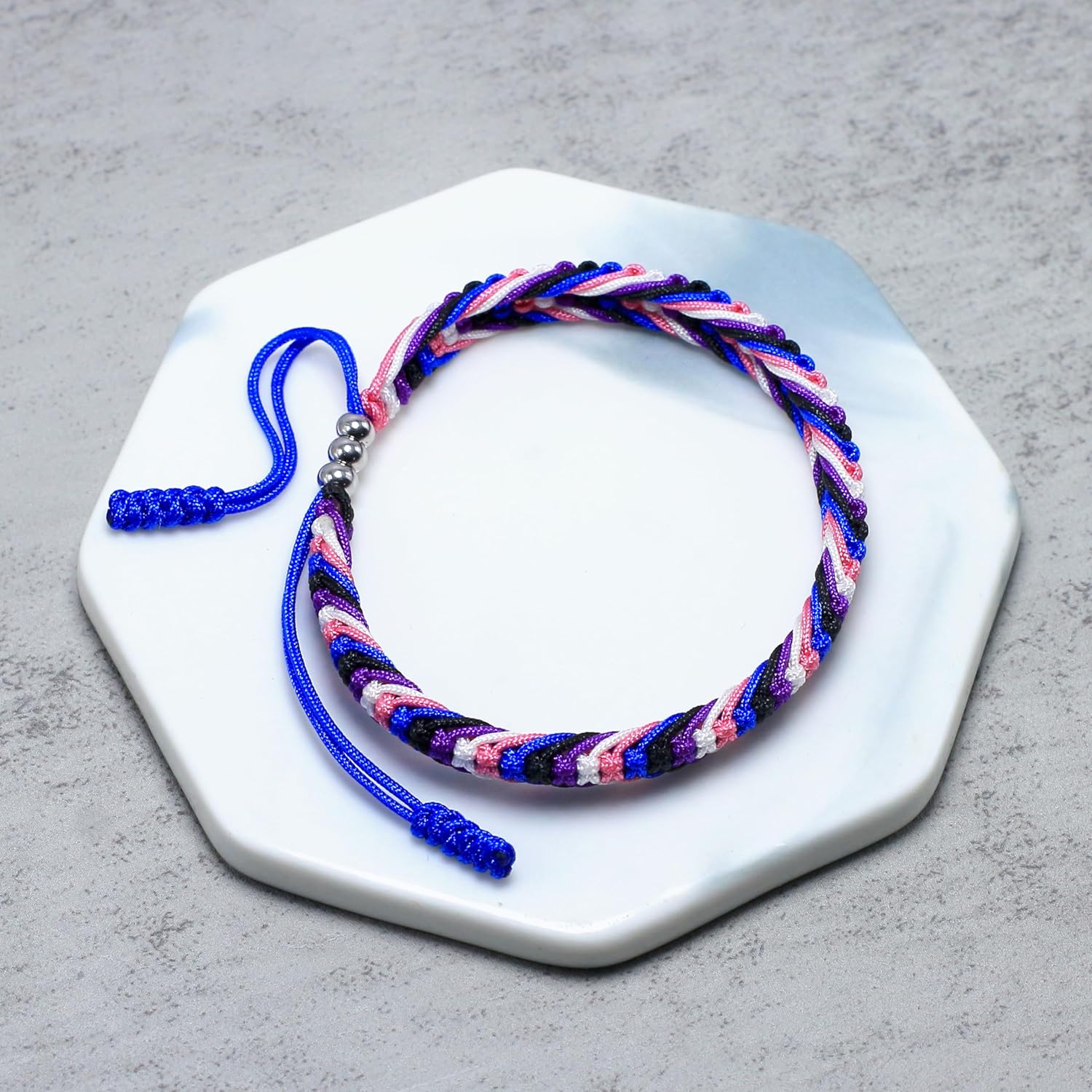 LAMIBEE Bisexual Pansexuality LGBT Proud Love Tibetan Wrist Wrap Bracelet | Amulet and Boho Rope Bracelet Bangles for Women Men Thread for Him and Her - Image 4