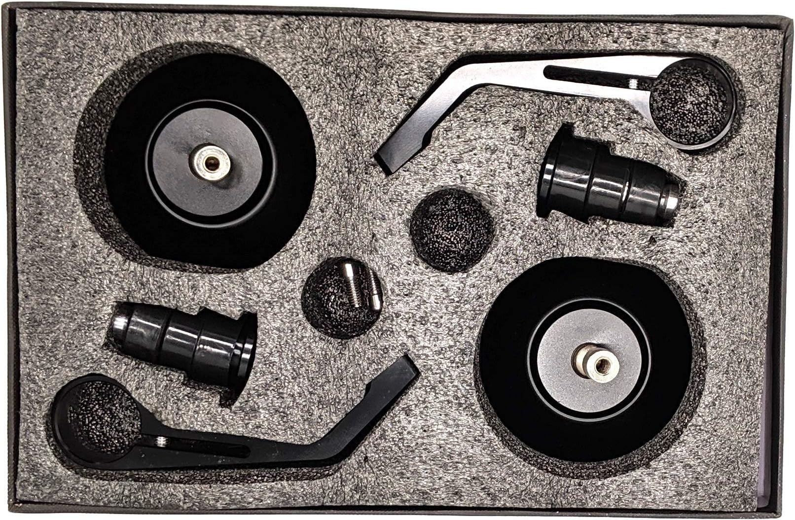HJR Products Pair Black Round Bar End Mirrors