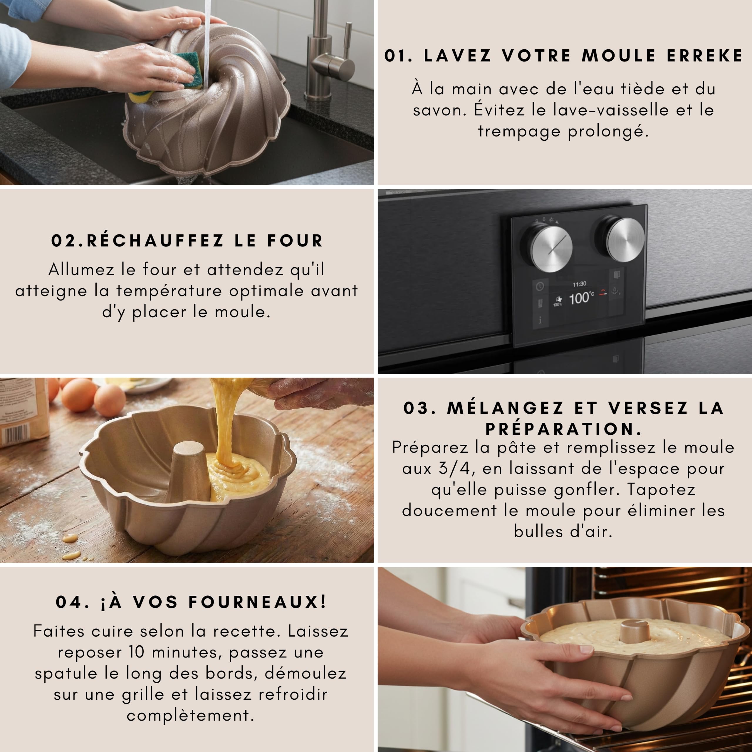 Erreke Moule à Gâteau avec Double Revêtement Antiadhésif, Twist | Moule Kouglof. Moule Gateau. Moule à Tarte. Aluminium Moulé Résistant. Savarin Cuisson Uniforme. Pour Pâtisserie Maison
