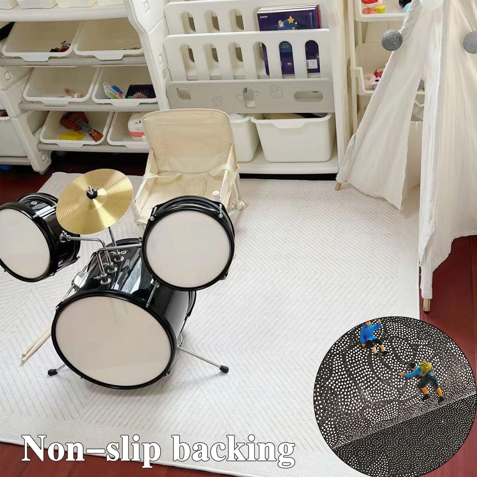 Mata na baterie, dźwiękoszczelna mata bębnowa, instrumenty muzyczne mata podłogowa 140 x 120 cm, mata ochronna, akcesoria perkusyjne, wykładzina antypoślizgowa
