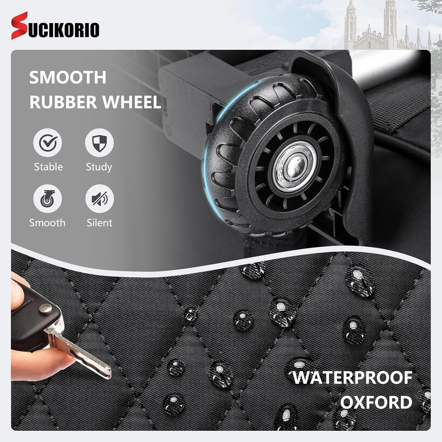 Rolling Laptop Bag 17.3 Inch 3 IN 1 Rolling Briefcase for Women Waterproof Teacher Tote Bag With Wheels - Image 3