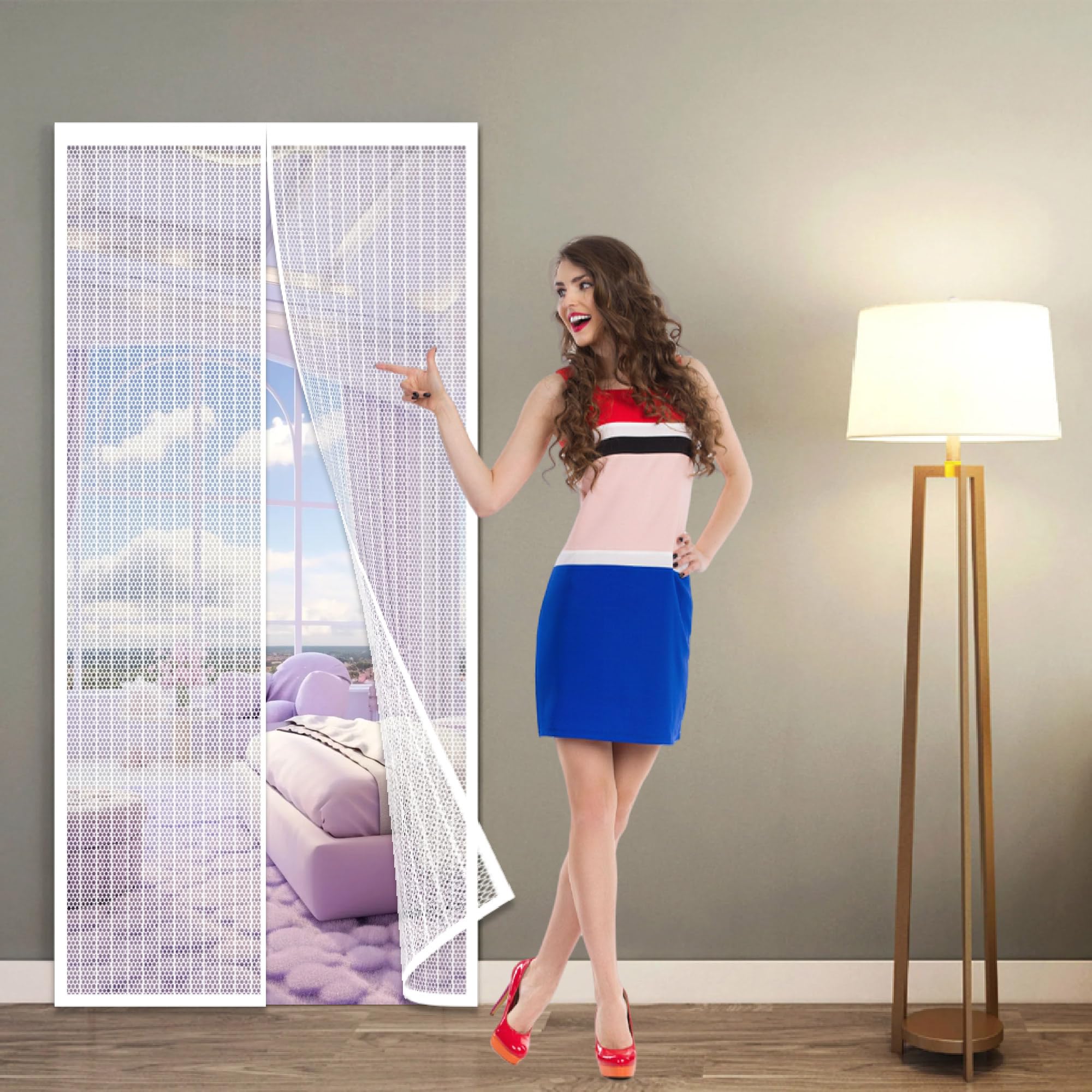 Moustiquaire porte fenetre avec maille très dense aimantée