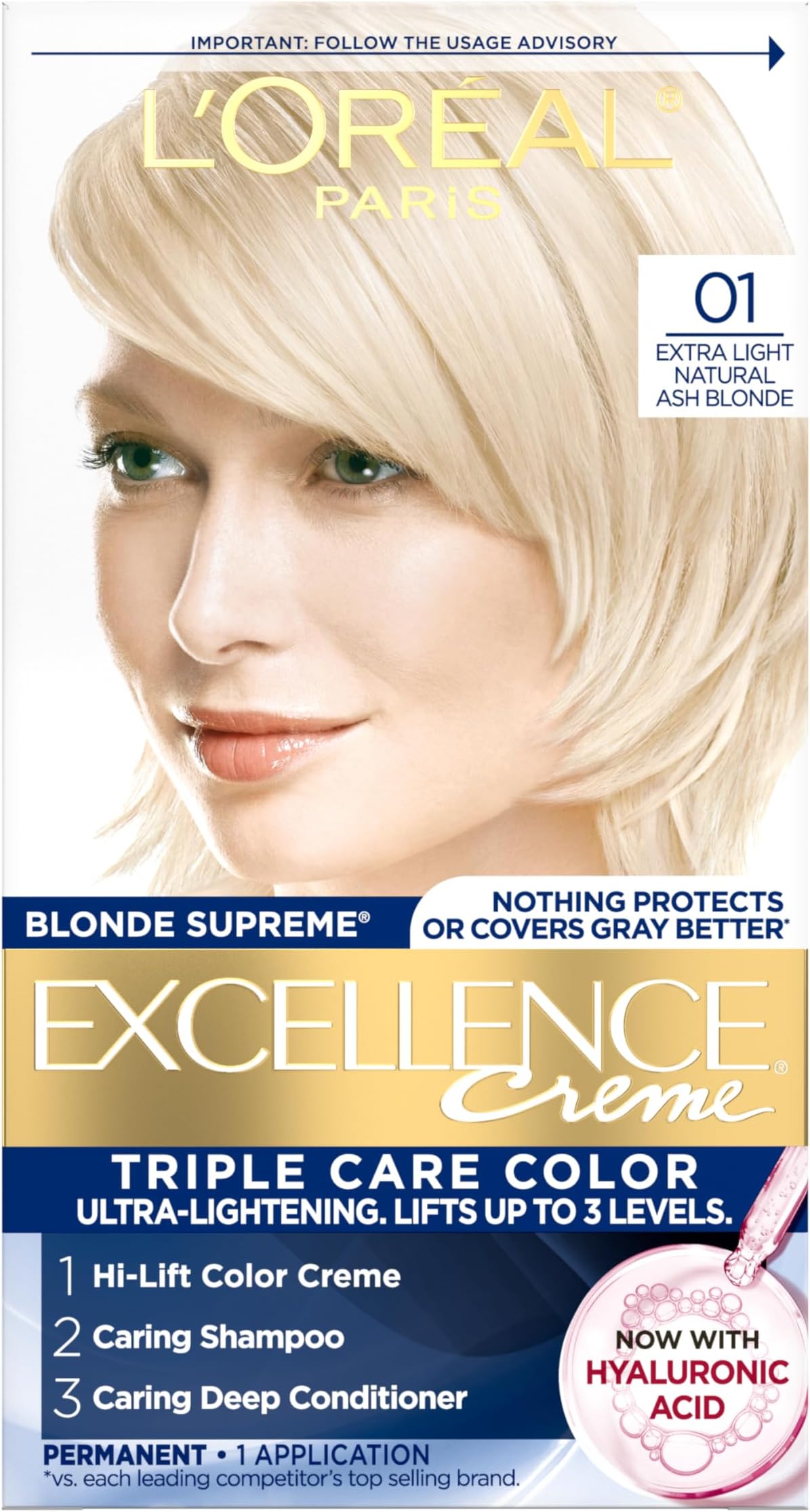 Excellence Creme, 01 Extra Light Ash Blonde, (Packaging May Vary)