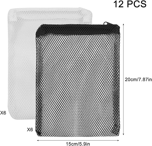 Miniatura 2 de AYWFEY 12 bolsas de medios de filtro de acuario, bolsas de filtro de tanque de 5.9 x 7.87 pulgadas, bolsas reutilizables de malla con cremallera,