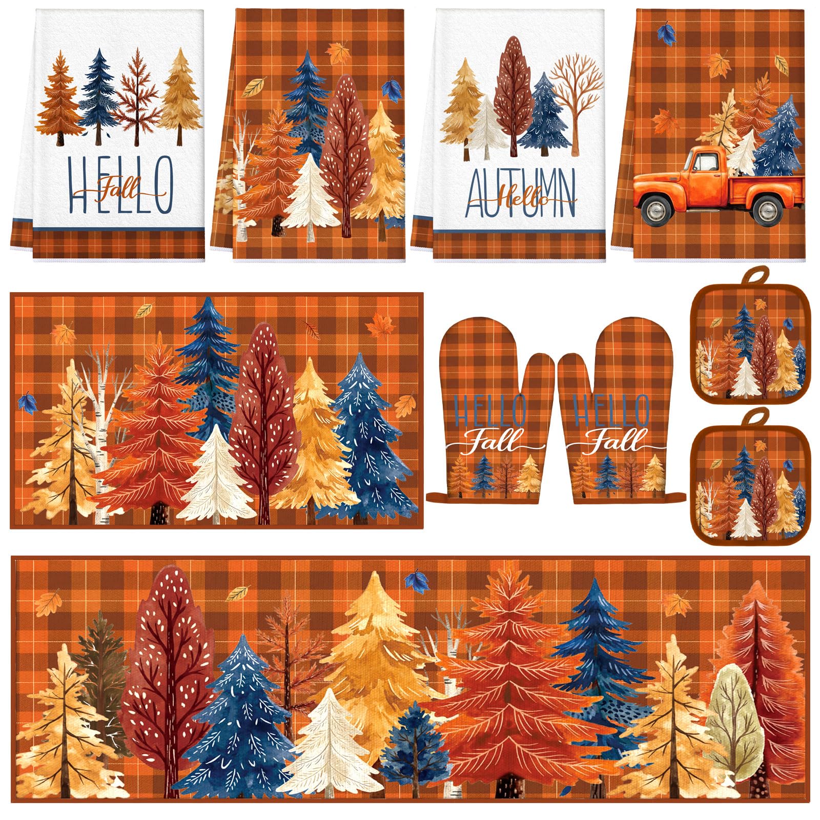 Fall Pumpkin Kitchen Decor Set - 10 Pcs -8