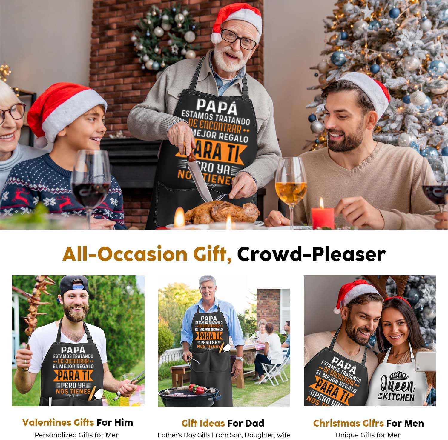 Gkmamrg Papá Delantales de Cocina - Regalo para Papá Padre- Delantal ajustable Delantales de chef para cocina, barbacoa, restaurante de jardinería, barbacoa, café Regalo Pere