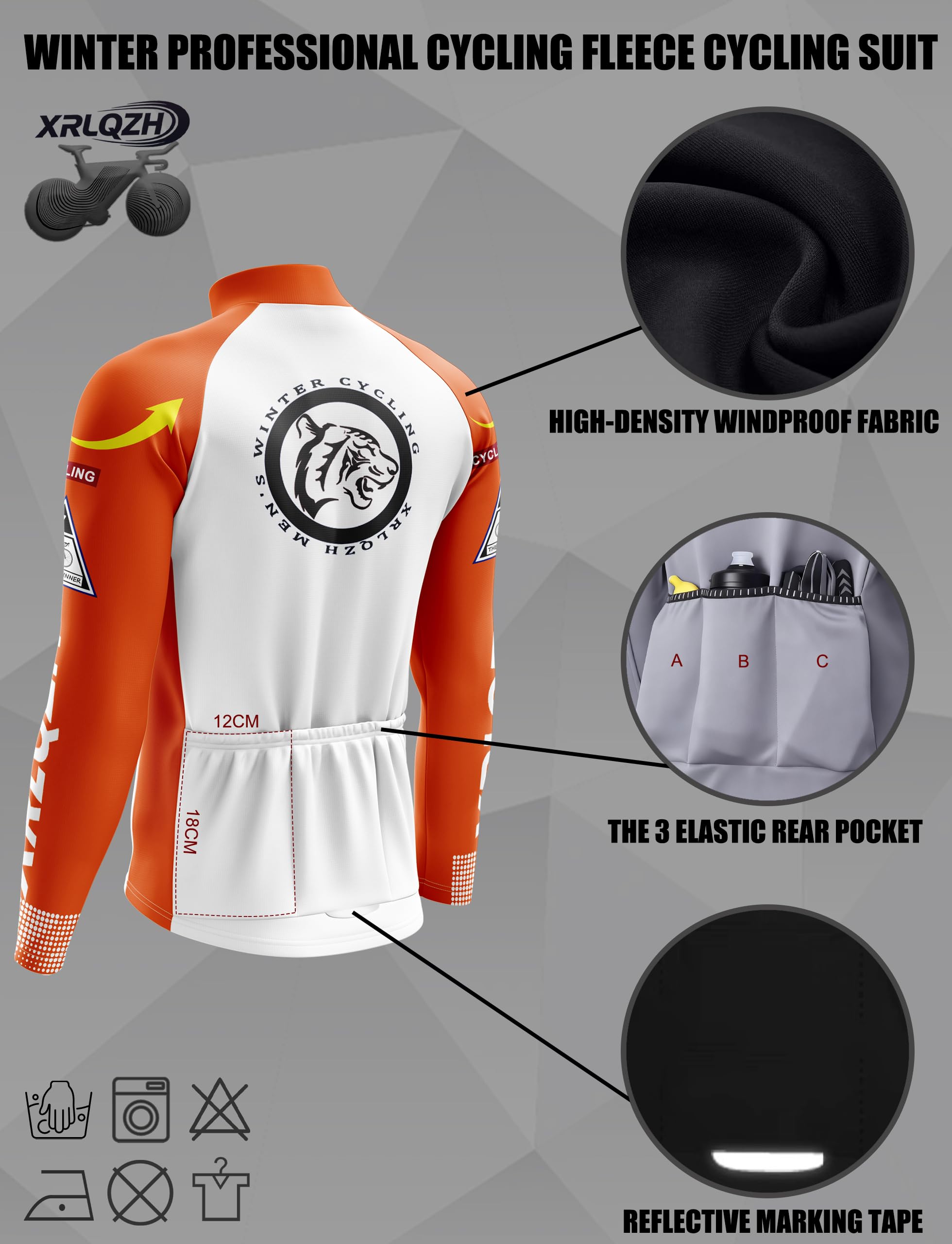 Conjunto de Maillot Ciclismo Manga Larga Hombre,Ropa de Ciclismo de Invierno Térmico,Pantalones Acolchados Top+9D de Manga Larga Pantalones,Transpirable