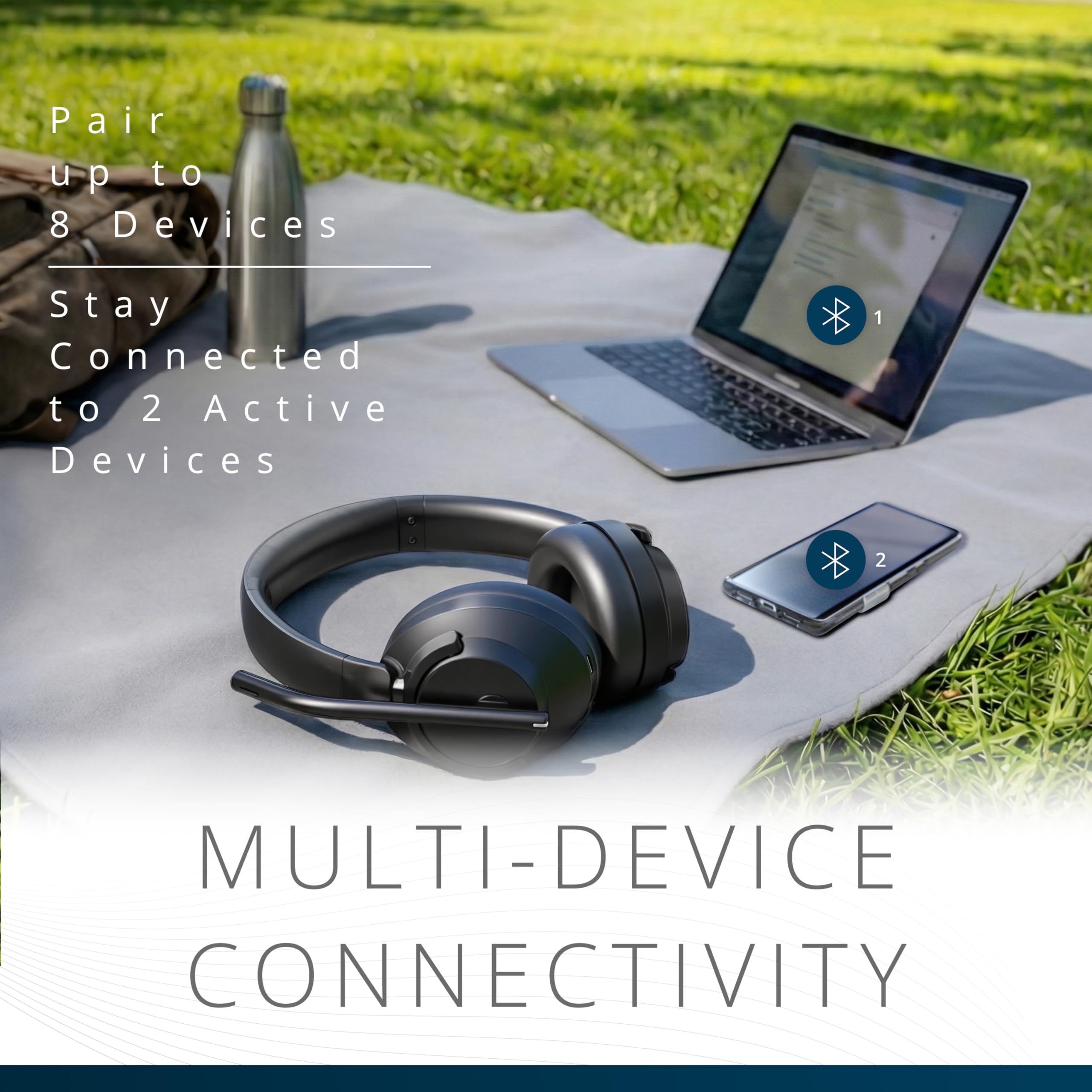 Słuchawki Kensington H950 USB‑C®/USB‑A – przewodowy zestaw słuchawkowy nauszny z mikrofonem ENC, Plug & Play do Windows/Mac/PC/urządzeń mobilnych, czarny, K97469WW