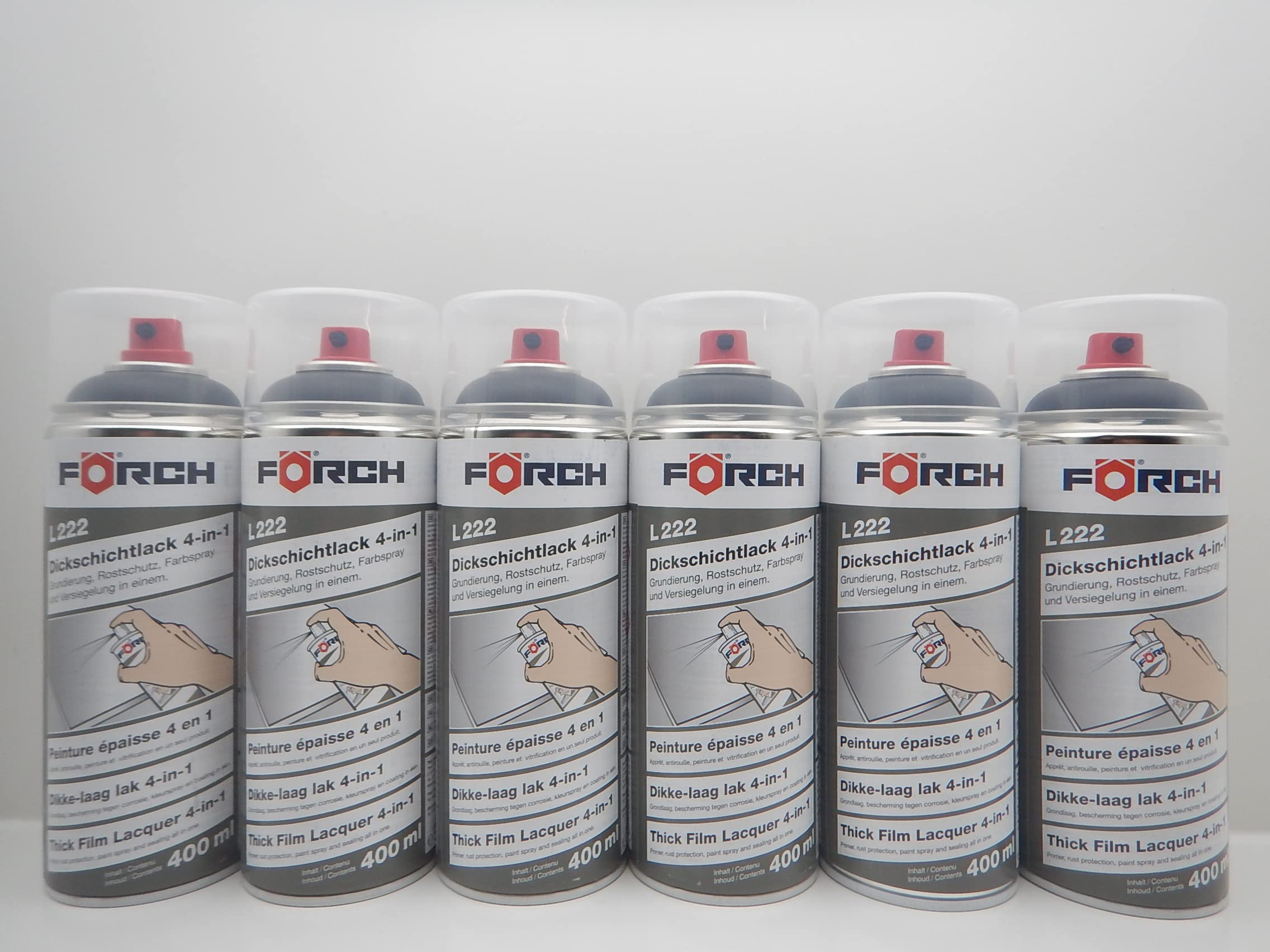 4 in 1 RAL 9005 SCHWARZ DICKSCHICHTLACK LACK SPRAY SPRAYDOSE 400ML (6)