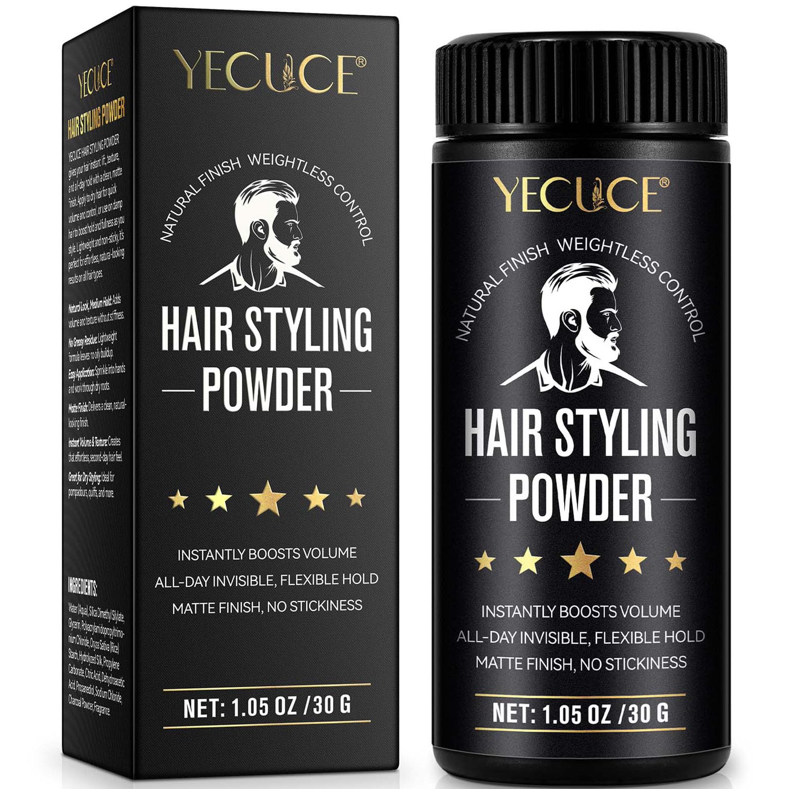 Haarpuder für Männer 30g | Haarstyling Puder | Mattierend & Starker Halt | Natürliches Volumen & Lift | Fettfrei & Leicht | Einfache Anwendung & Langanhaltend