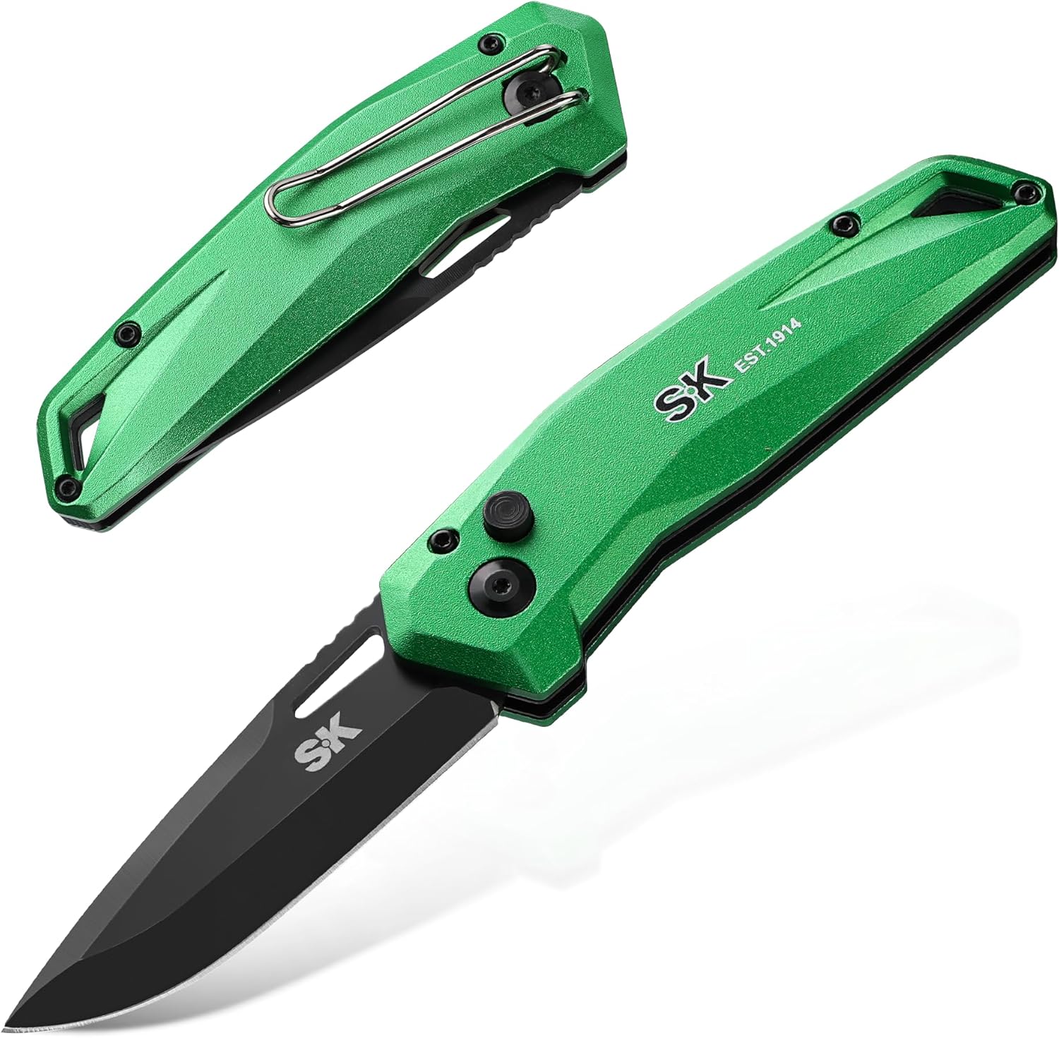 SK Hawkbill Folding Pocket Utility Knife, Premium D2 Curved Blade for Cable Skinning, Carpet, Linoleum, Cardboard, Rope, Wire Cutting