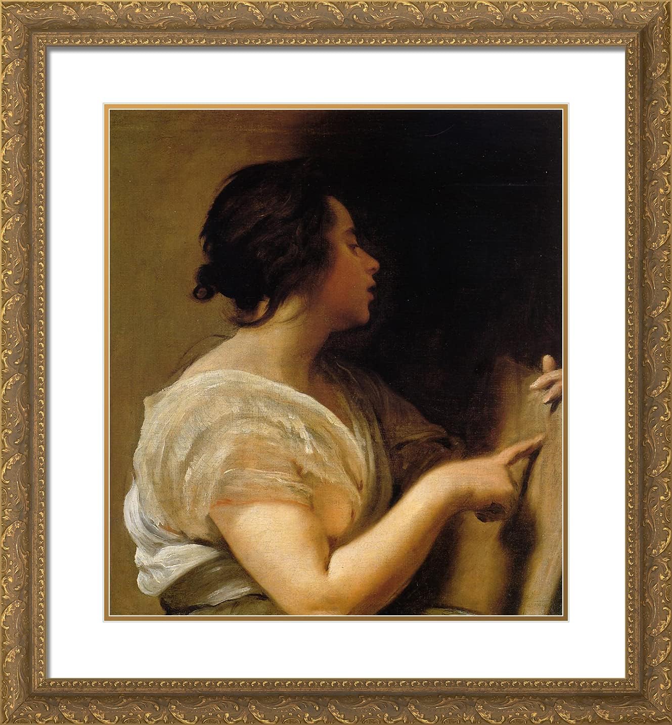 ArtDirect Velazquez, Diego 20x21 Gold Ornate Framed Art Print with Double Matting Titled: Arachne A Sybil