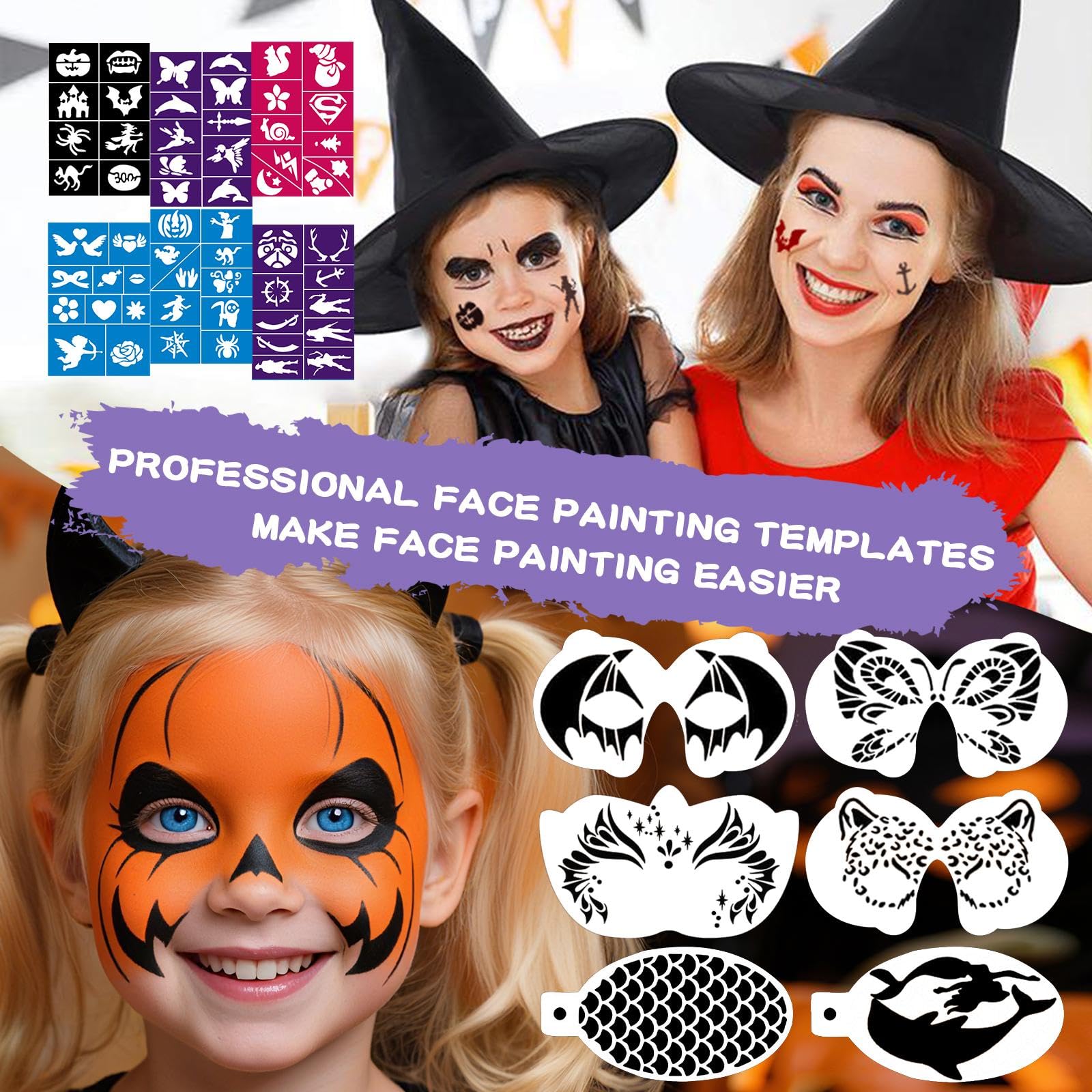 Zestaw do makijażu dla dzieci, nadaje się do prania, zestaw do malowania twarzy, na Halloween, karnawał, do malowania ciała