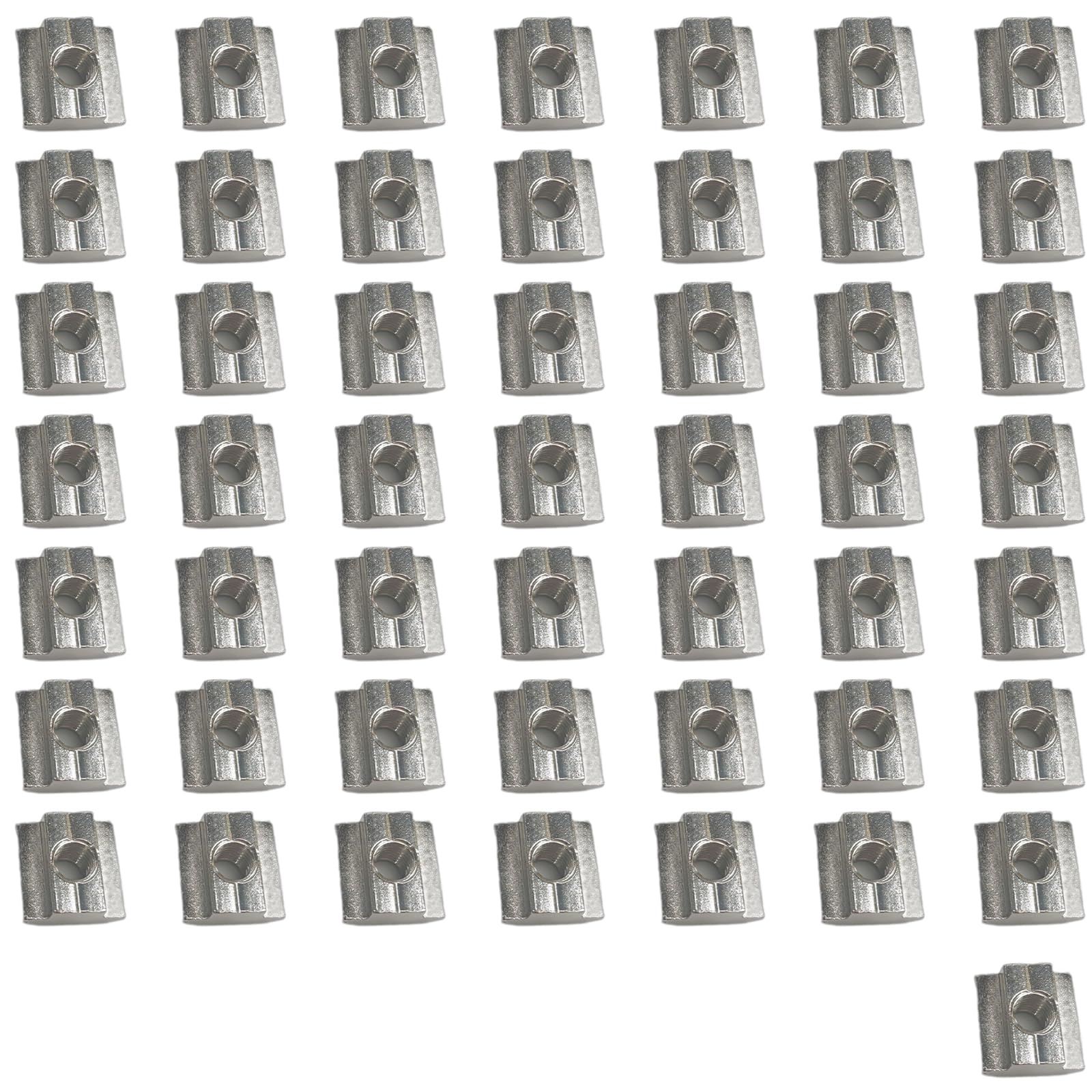 Leliafleury 50Pcs T Slot Nuts Carbon Steel Tee Nuts Sliding T Nuts for Aluminum Profile Woodworking (EU20-M5)