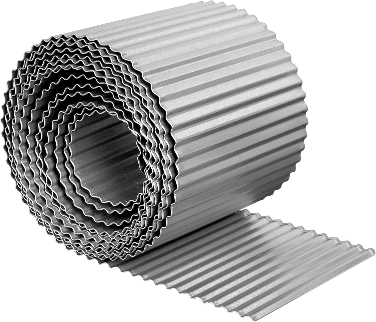 Landscape Edging Garden Edging Border, 6" x20Ft Metal Edging for Landscaping, Narrow-Corrugated Galvanized Steel Lawn Edging, Bendable Silver Strips for Raised Flower Bed Tree Surrounds – Greens Word