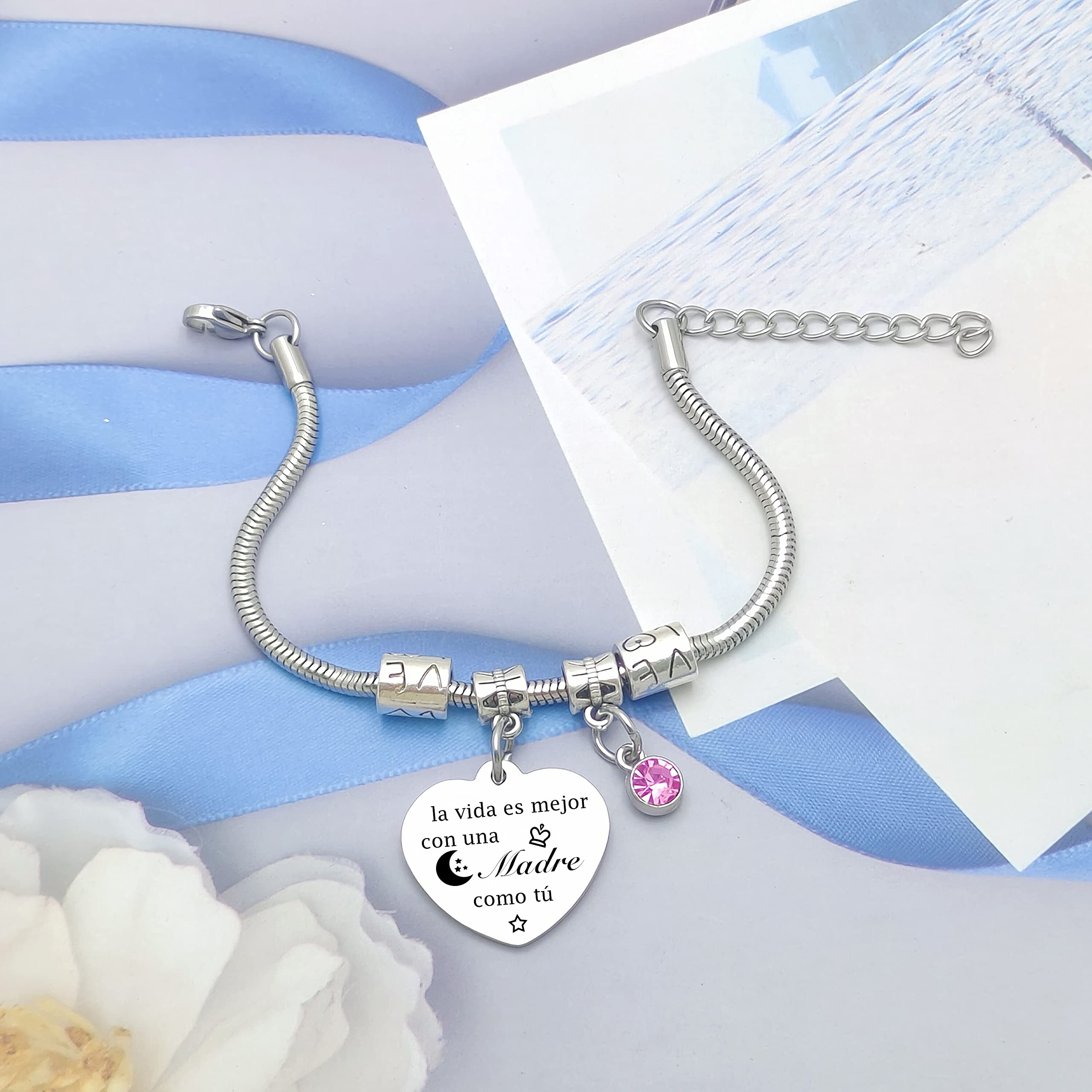 Pulsera para Mamá Pulsera Mamá personalizada día de la Madre Regalo original，pulsera mamá e hija Regalo de cumpleaños para mamá，Regalo para mi mamá de Navidad — view 2