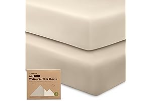 QuickZip Crib Sheet - 2-Pack Viscose from Bamboo Waterproof, Soft Crib Mattress...