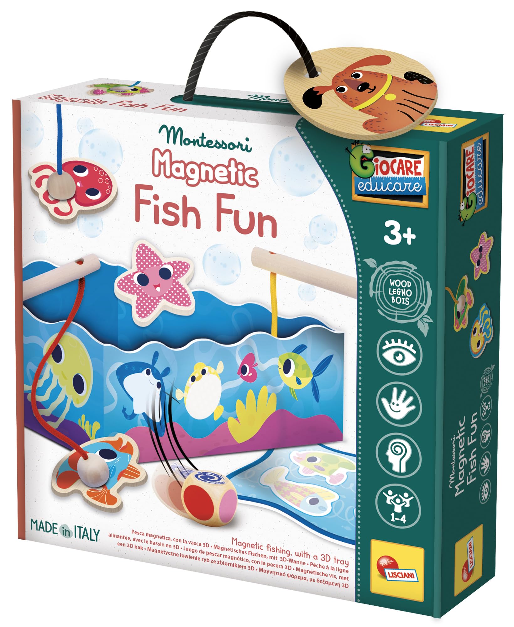 Lisciani Giochi - Montessori Wood Magnetic fish fun