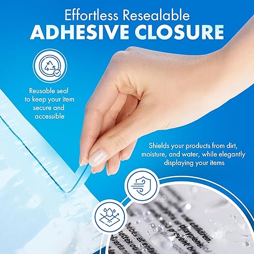 Miniatura 3 de Bolsas de polietileno autosellantes de plástico transparente de 14.5 x 19 pulgadas (0.059 in) (500 unidades)