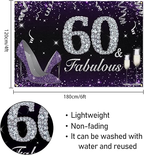 Miniatura 45 de HAMIGAR Fabuloso telón de fondo de cumpleaños tacones altos morados