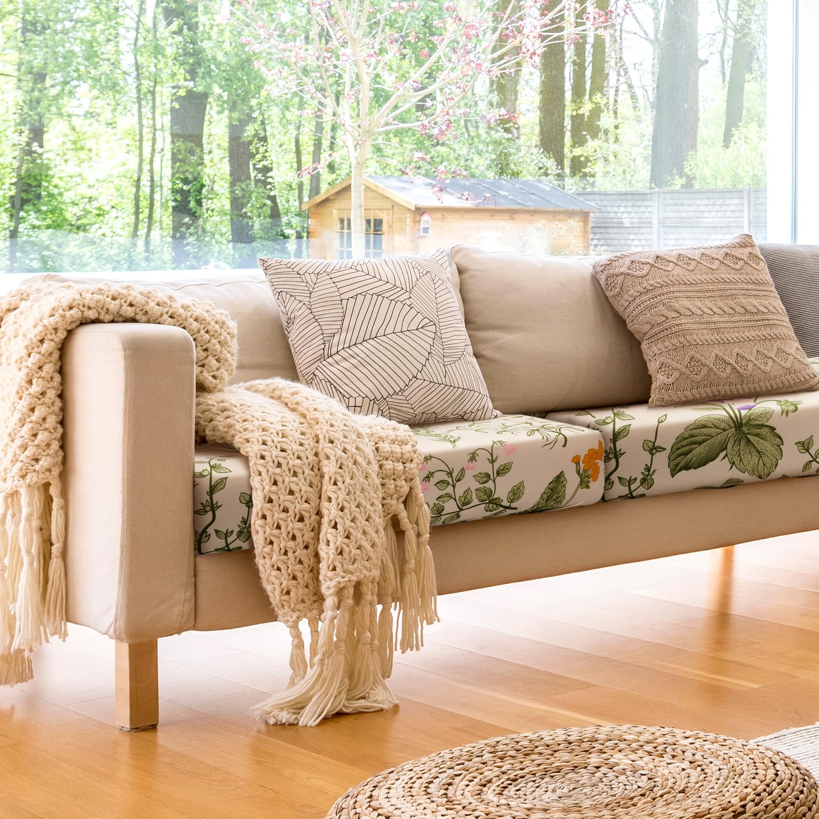Floral Sofa Covers - 8 Piece Wildflower Patio Cushions -6 Floral Sofa Covers - 8 Piece Wildflower Patio Cushions -6