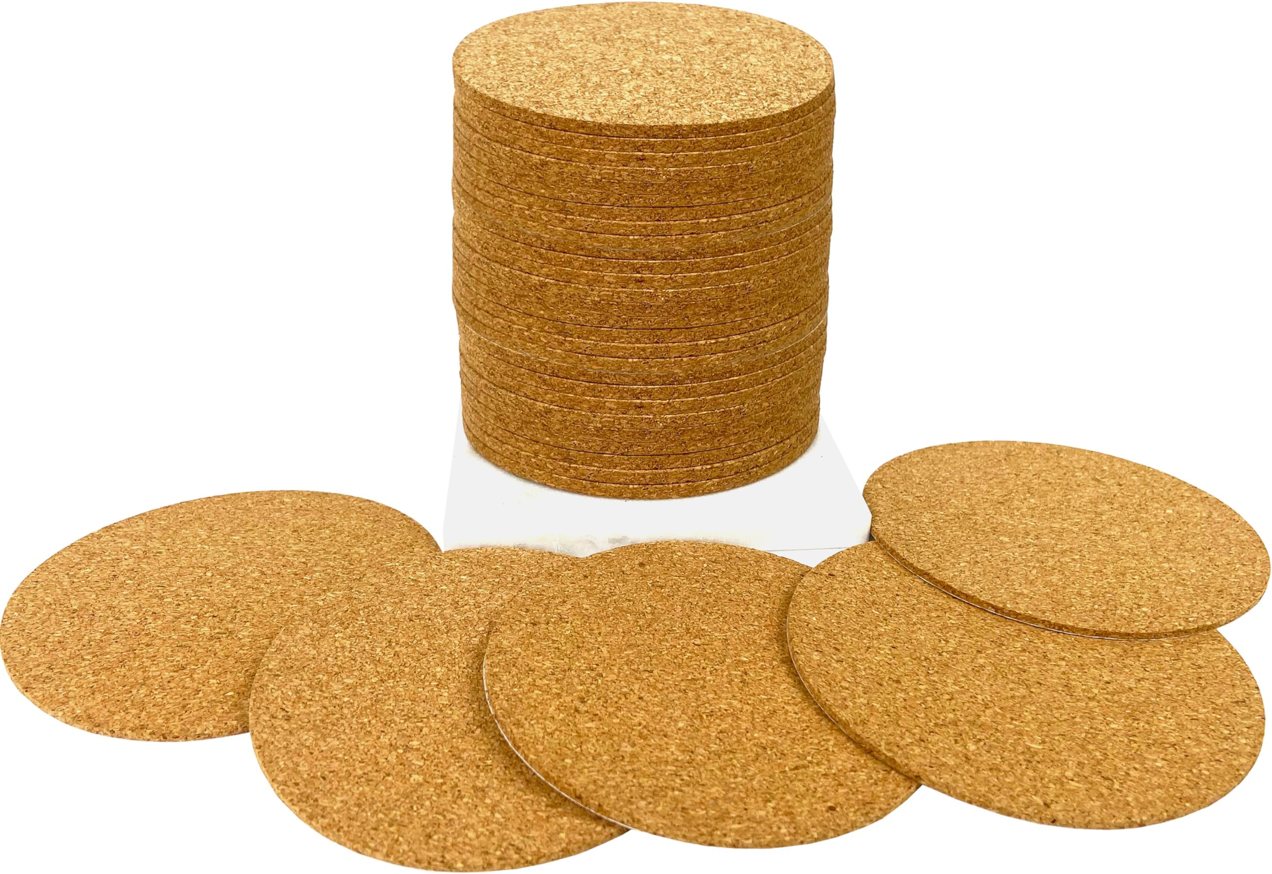 28 Pack Cork Coasters - 3.7 Inch Round Cork Backing Sheets for DIY Crafts and Coasters - Coasters for Glass and Ceramic mugs3.7x3.7x0.118 Inches(9.5 x9.5x0.3cm)