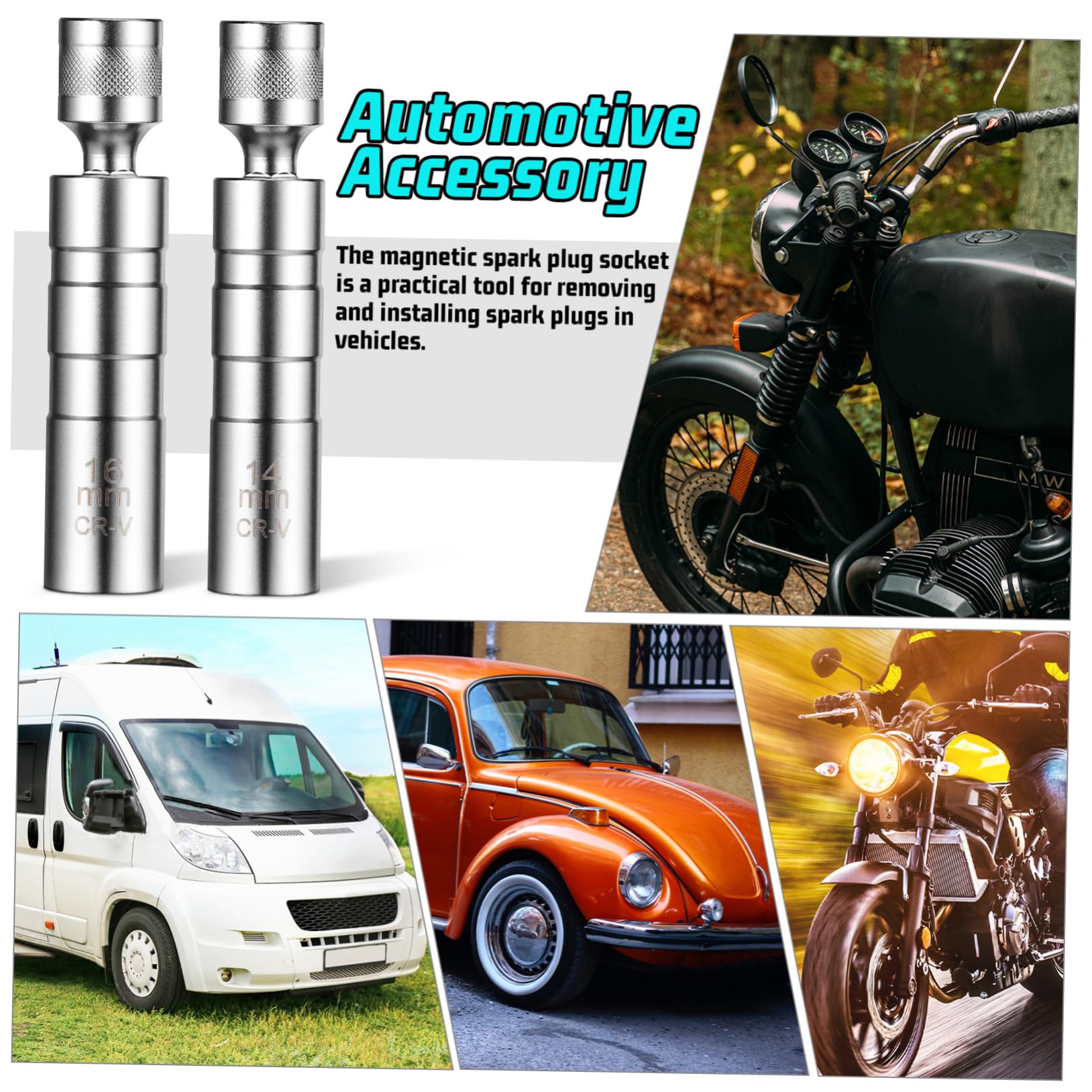 SOLUSTRE 6piezas Llaves De Bujía Magnéticas Para Automóviles y Motocicletas Herramienta Para Extracción De Bujías