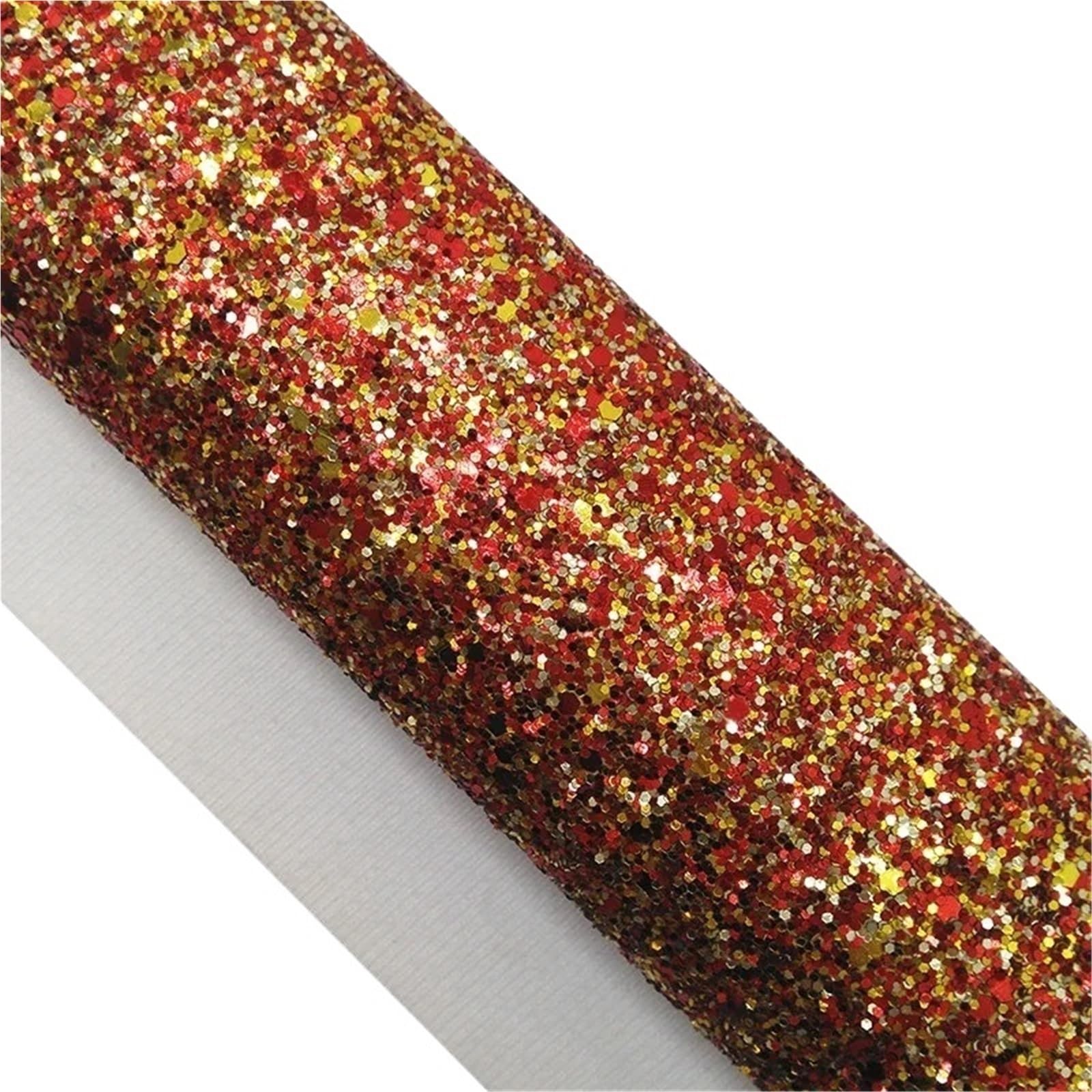 Sparkle PU Leather Fabric Chunky Glitter Faux Vinyl Fabric with Felt Backing Leather Sheets for Earrings Bows DIY Craft 21X29CM