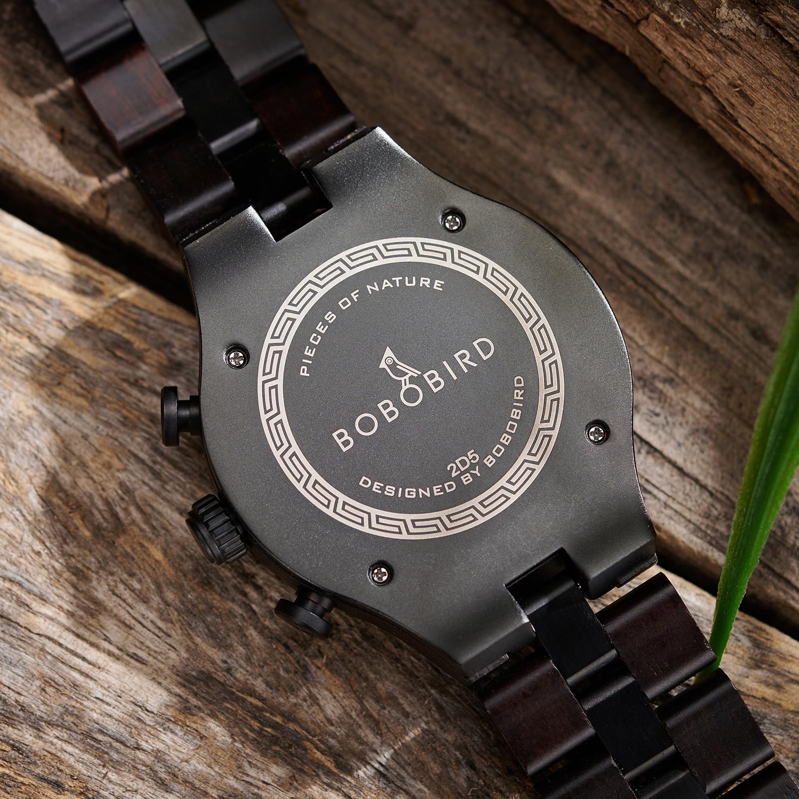 BOBO BIRD Orologio da uomo in legno, cronografo, al quarzo, con datario, quadrante grande 43 mm, lancette luminose, orologio da polso in legno naturale e acciaio inossidabile, regalo per lui