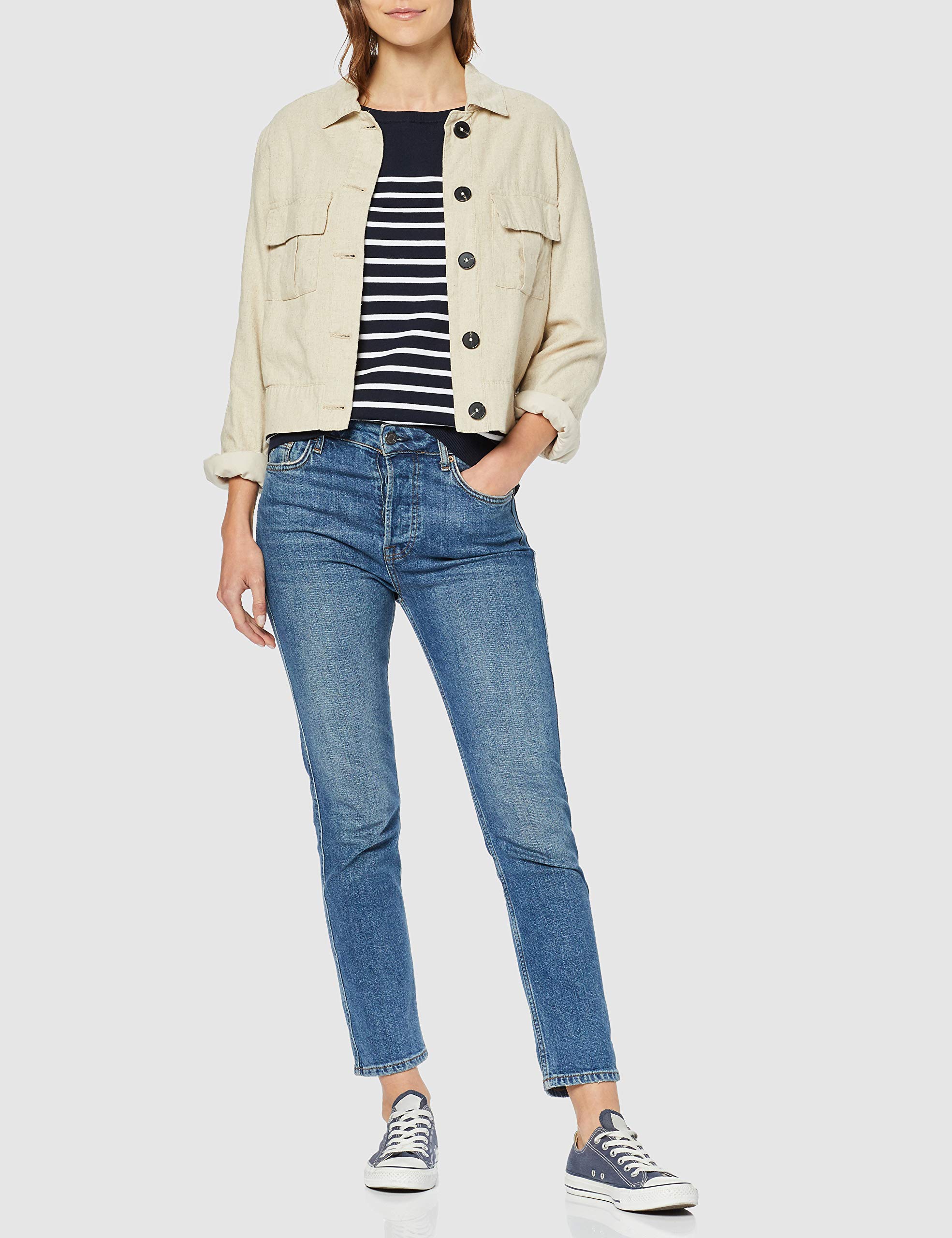 Tommy Hilfiger Sweter damski z dzianiny Heritage Boat Neck Sweter, Midnight/Classic. Biały, XS