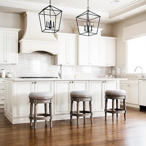 Miniatura 8 de Maven Lane Pullman Taburete de 26 Pulgadas de Altura, sin Respaldo, con Acabado de Roble Recuperado, Altura de Mostrador, Tapizado con Asiento de