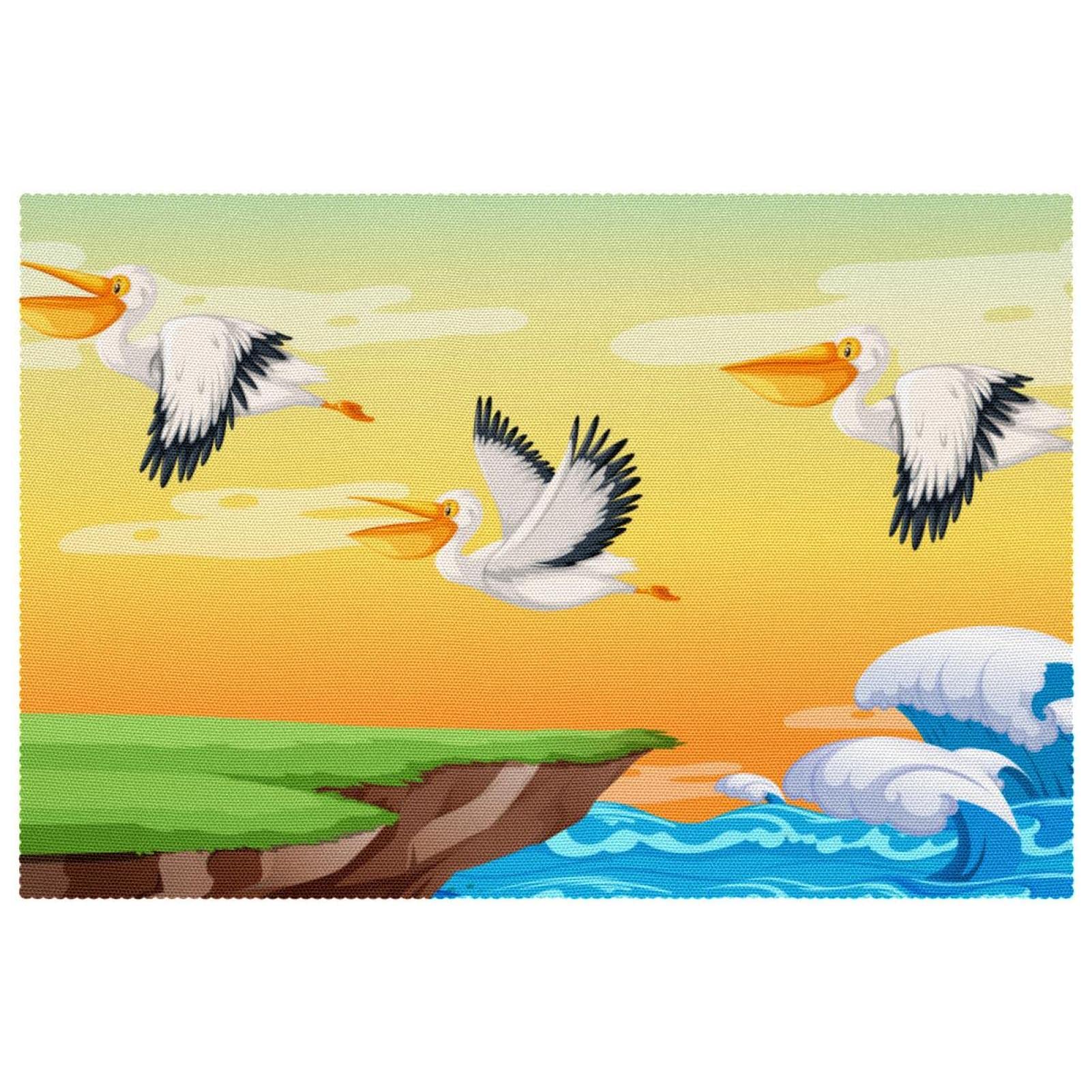 Sets de table lot de 6 Pelican Flying 30x45cm antidérapants et résistants