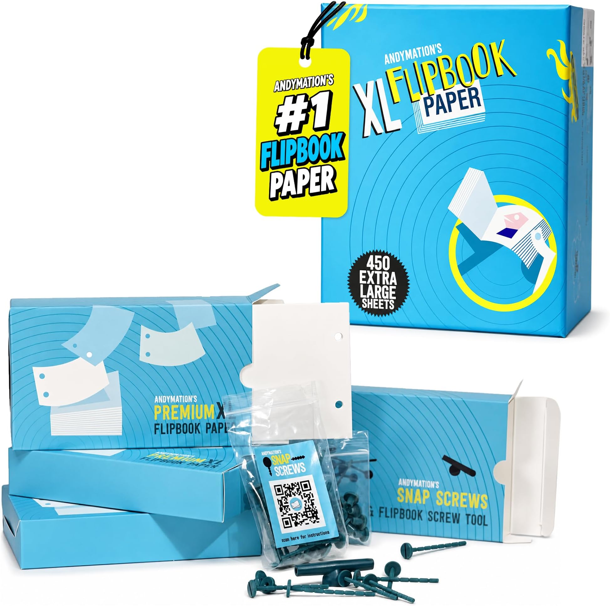 ANDYMATION XL Flipbook Paper Pack for Drawing Animation Flipbook Making Kit