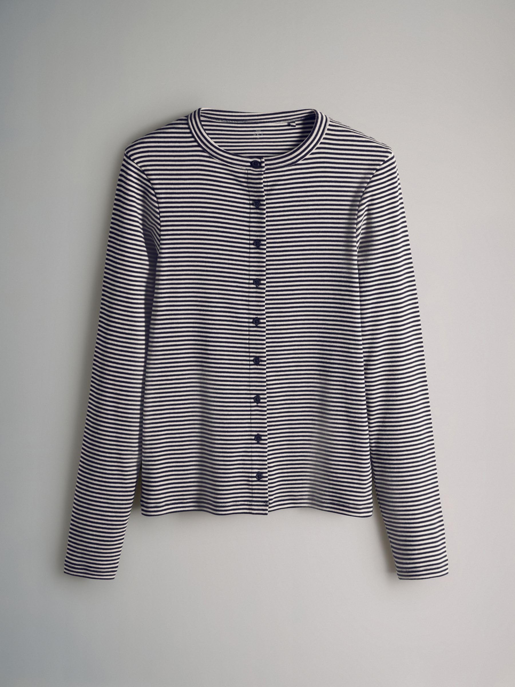 THE SET Damen Langarmshirt mit durchgehender Knopfleiste und Hose im Set