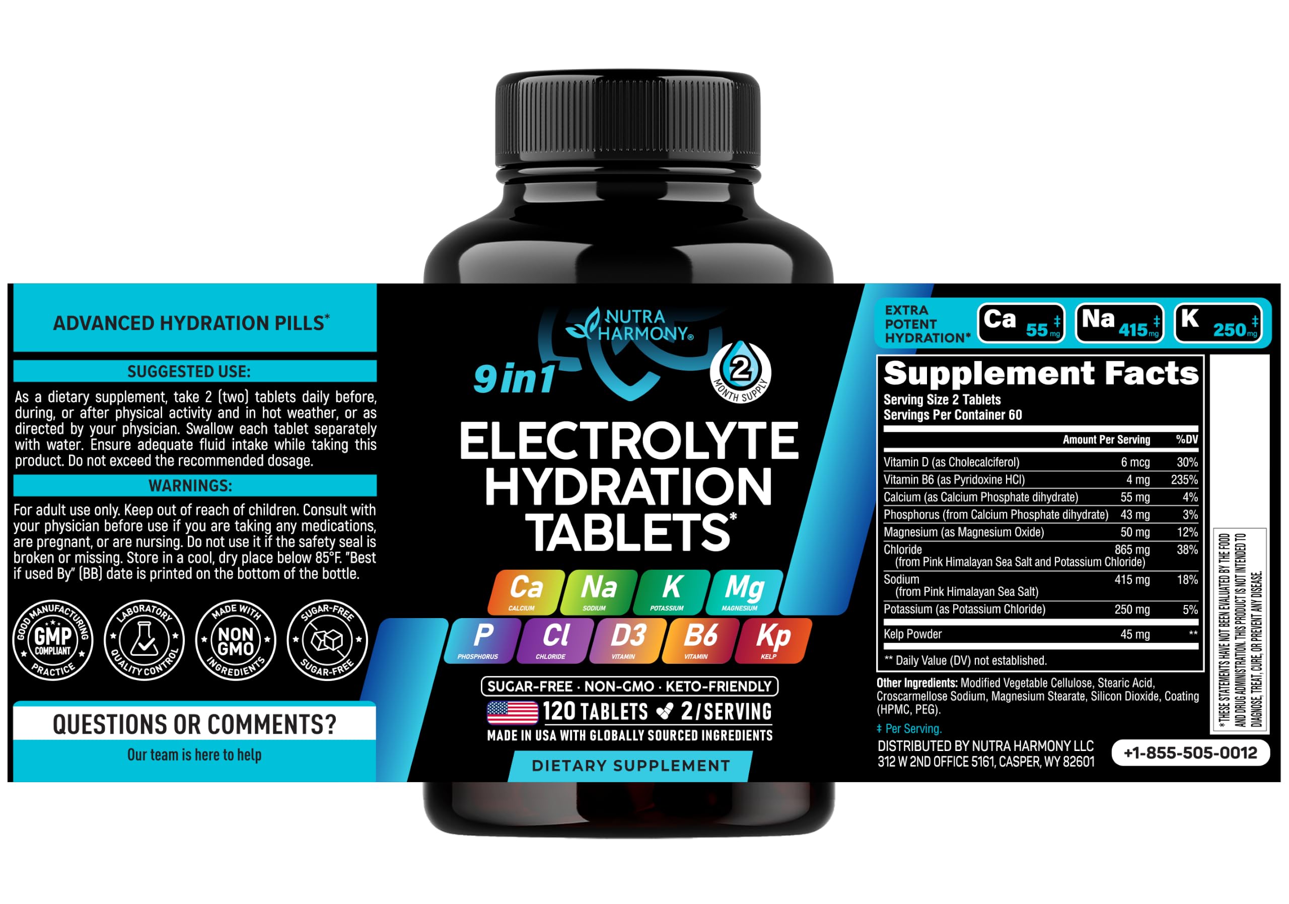 Electrolyte Tablets with Magnesium, Sodium, Potassium, Chloride - 120 Tabs — Amazon image 2