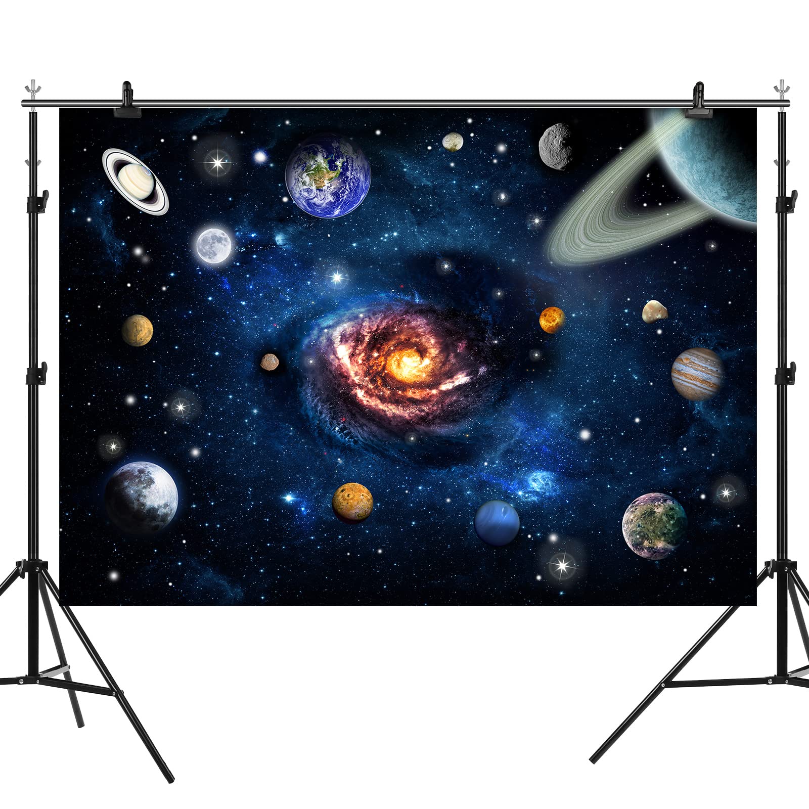 Galaxie-Hintergrund-Banner Für Geburtstagsparty – Weltraum-Sterne-Motiv – 182 X 109 Cm – Aus Polyester Für Drinnen & Draußen