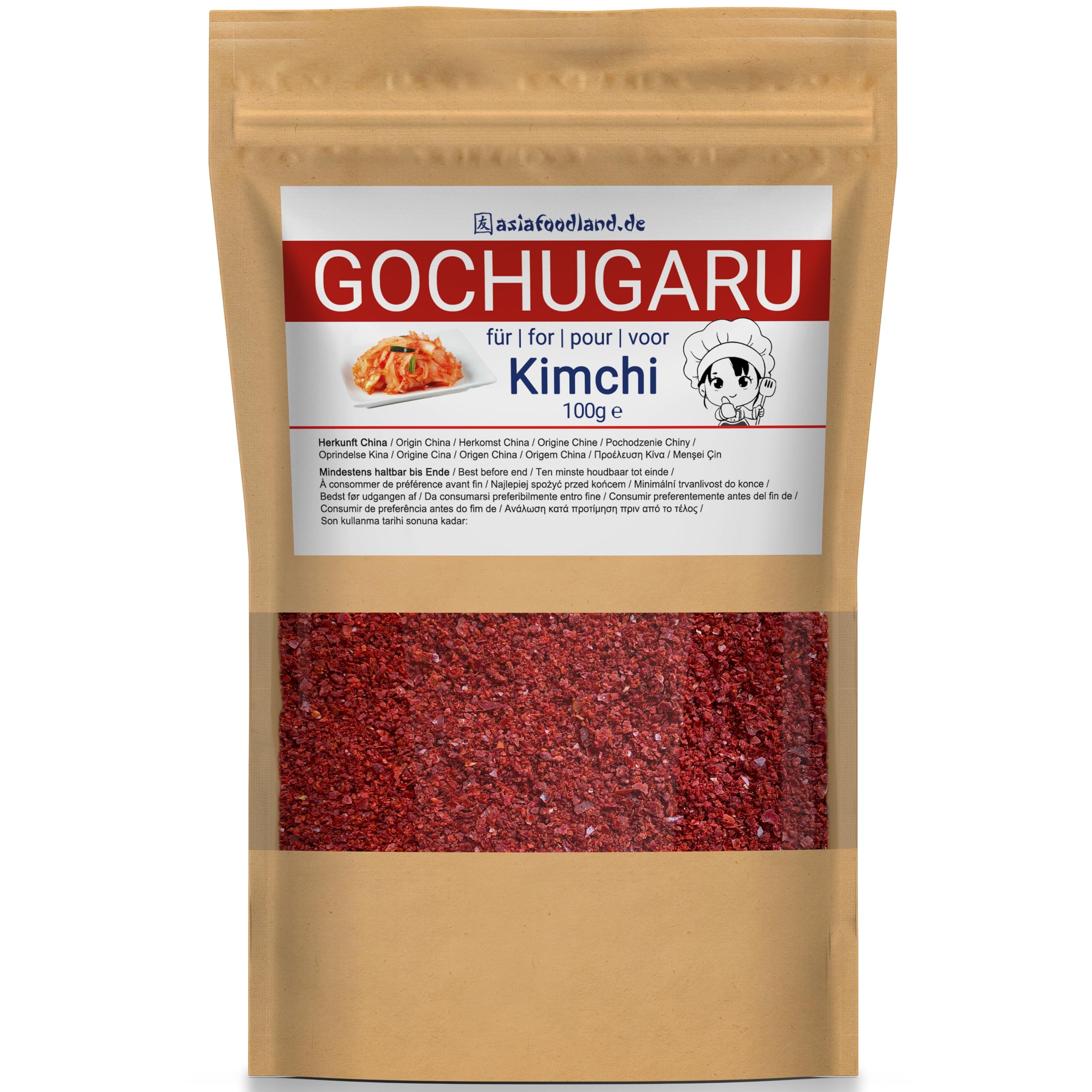 asiafoodland - Gochugaru - Chili Pulver für Kimchi - Red Pepper Powder, 1er Pack (1 x 100g)