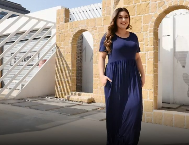 LONGYUAN Women's Plus Size Maxi Dresses Summer Short Sleeve Casual Long Dress 2026 Army Green XL : Clothing, Shoes & Jewelry