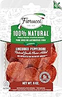 Vista 1 de Fiorucci Pepperoni natural sin curar, sin nitritos ni antibióticos, sin curar, sabor ahumado, 6 onzas, paquete de 1