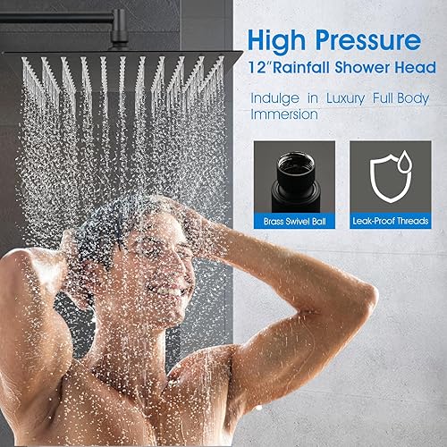 Miniatura 8 de PDPBath Cabezal de ducha tipo lluvia de 10 pulgadas con rociador de mano, cabezal de ducha de lluvia doble con combo de varilla de 10 ajustes de