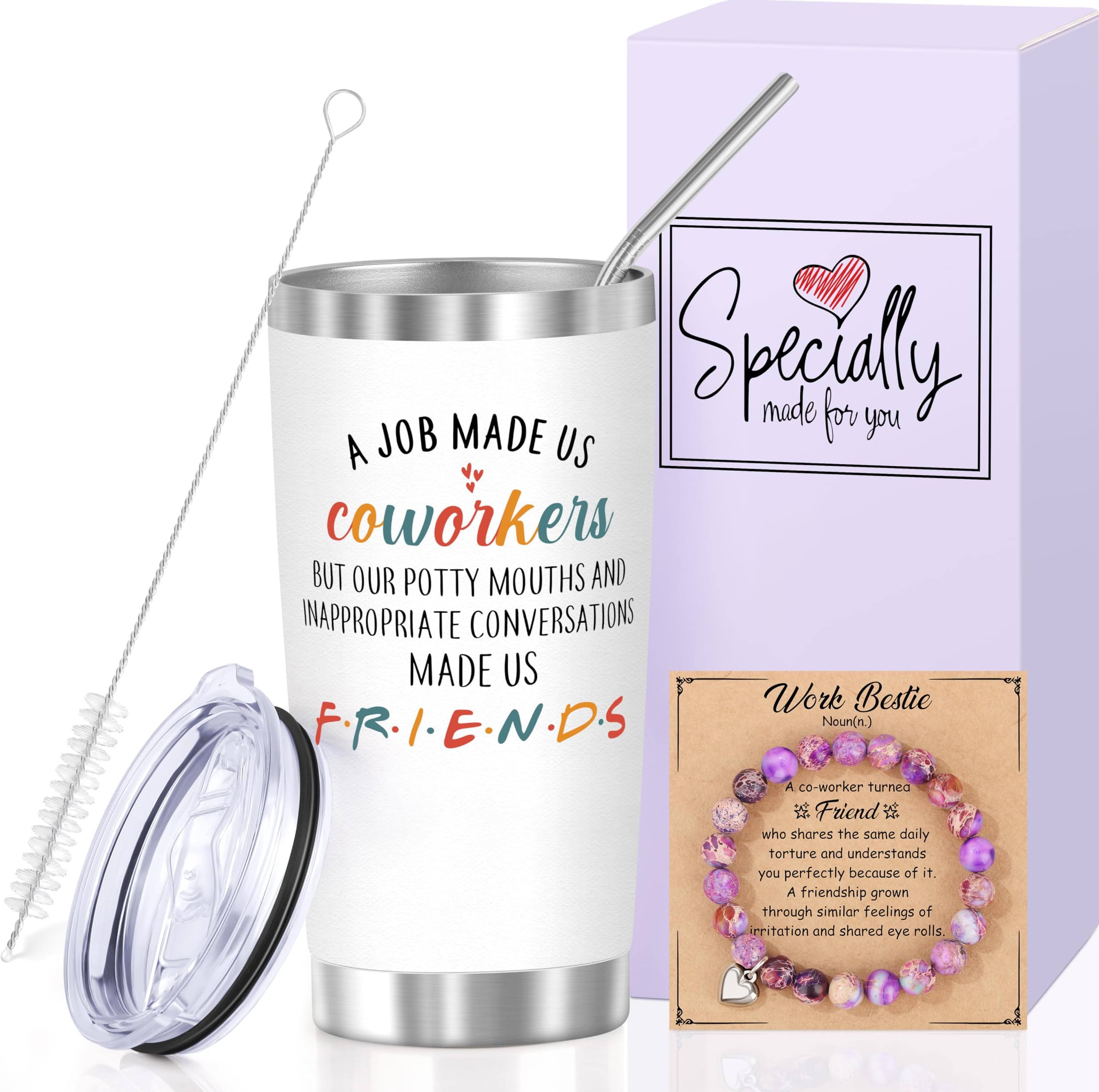 Work Bestie Gifts for Women Coworker Work Bestie Tumbler for Women Coworker Friend Friendship Gifts for Women Work Bestie Birthday Christmas Gifts for Coworker Female Gifts for Work Bestie
