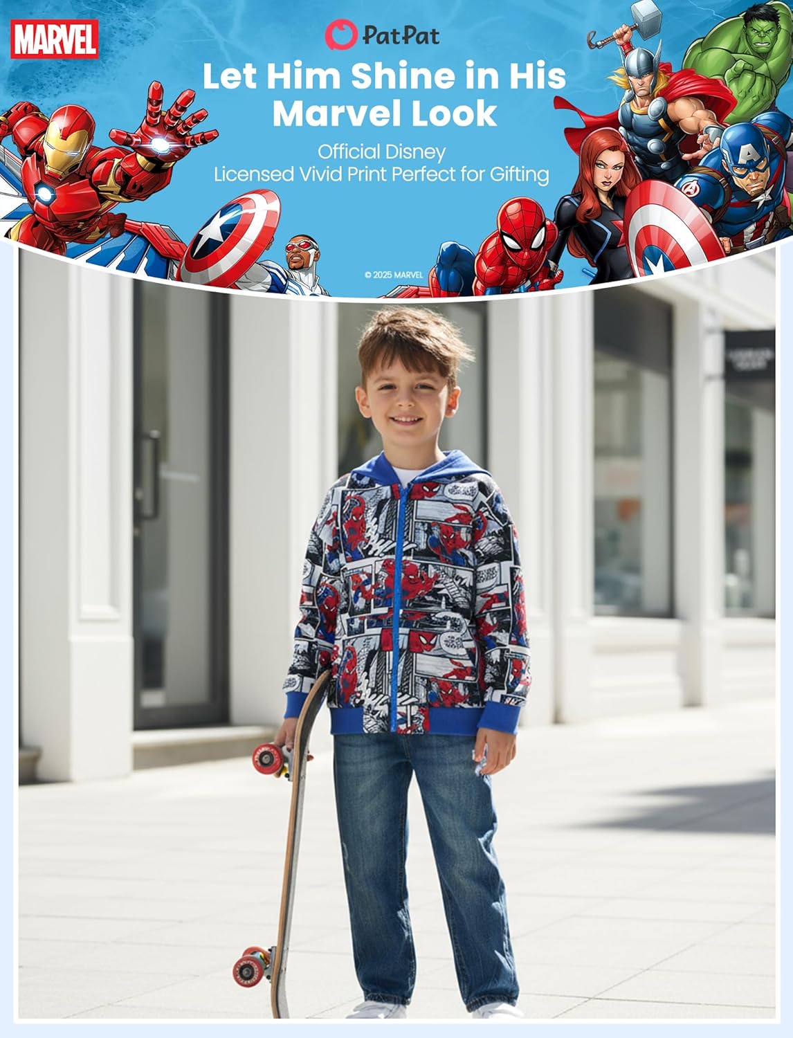 Marvel Zip Up Hoodie Spiderman Hooded Sweatshirt Lightweight Cardigan Spider-Verse Venom Outfit Toddler Boy Girl Kids 2-12Y - Image 3