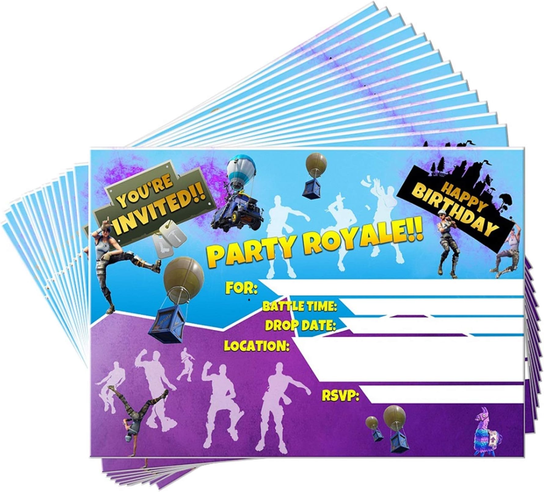 15 Video Game Birthday Party Invitations with Envelopes | Kids Birthday Invitations | Video Game Party Supplies | Birthday Invitations for Boys | Gamer Party Supplies | Birthday Party Invitations
