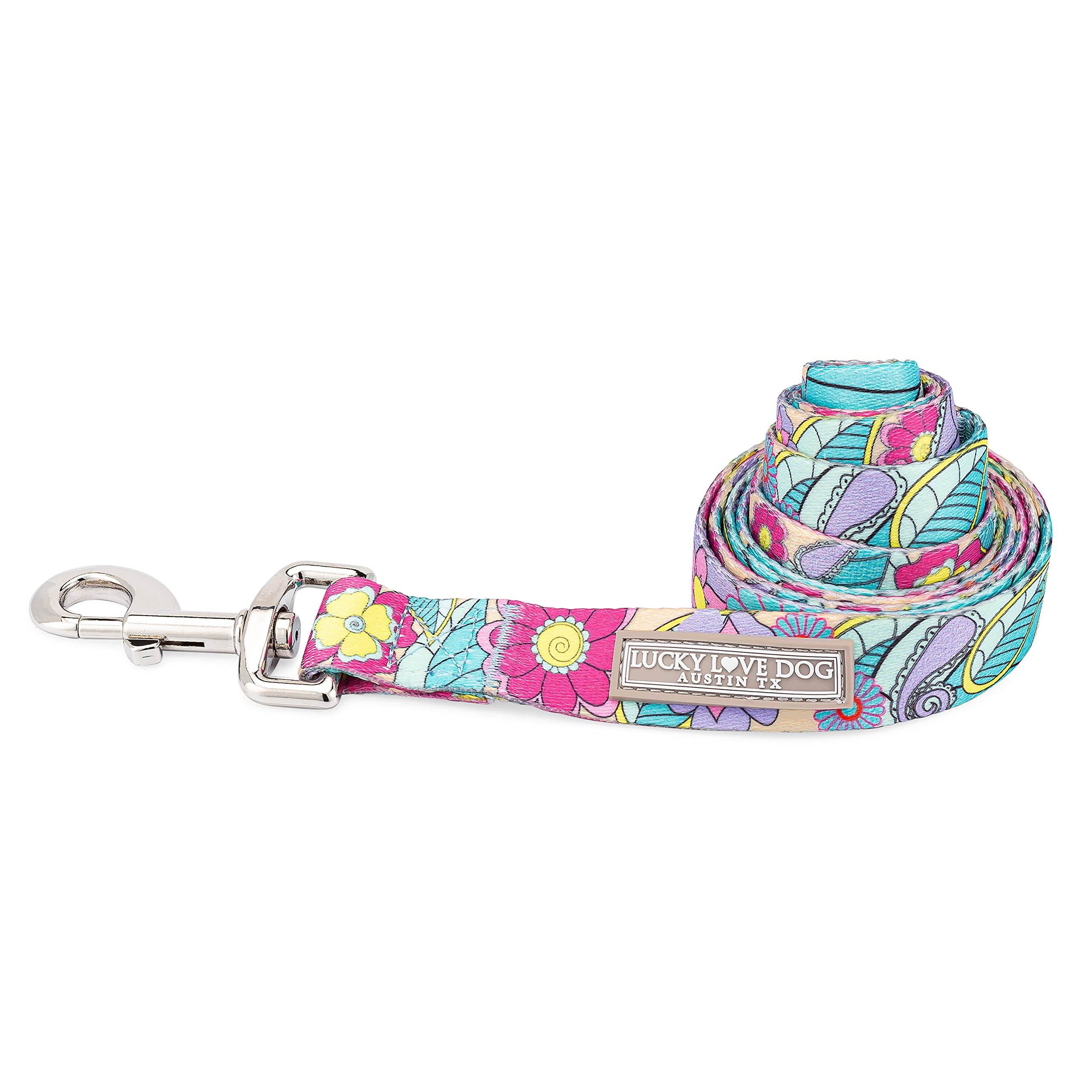 Lucky Love Dog Leash, Beautiful Flower Pattern Female Dog Leash for Large Dogs, Durable & Long Lasting, Caroline, Small